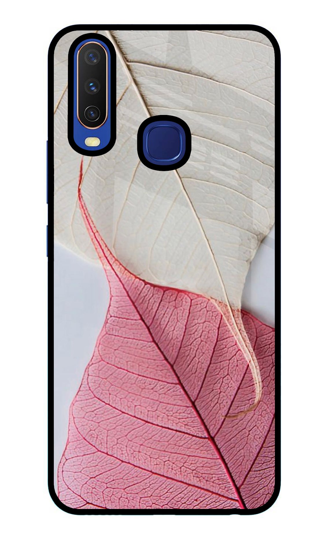 White Pink Leaf Case for Vivo Y11/Y12/U10