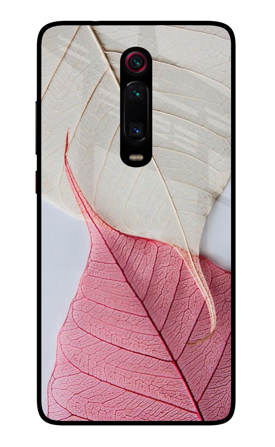 White Pink Leaf Case for Redmi K20/K20 Pro