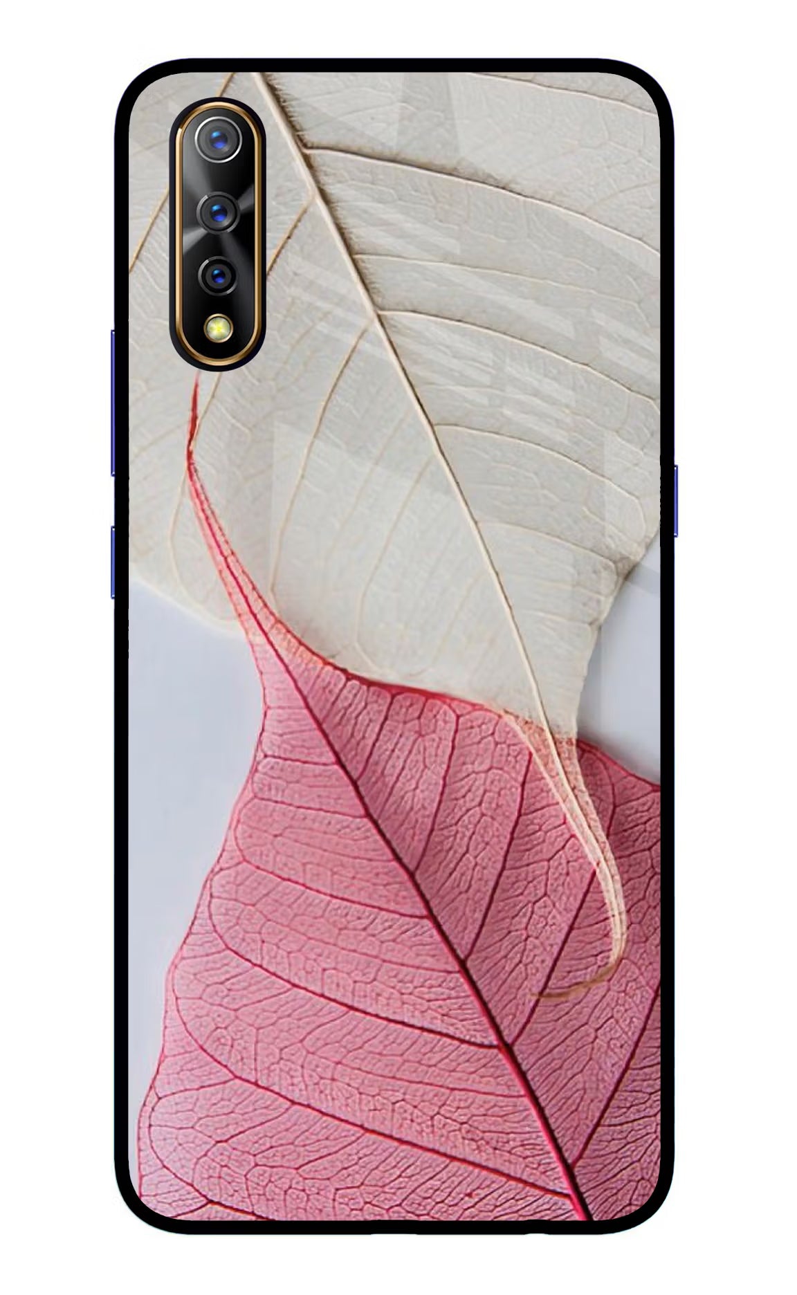 White Pink Leaf Case for Vivo S1/Z1x by Casekaro