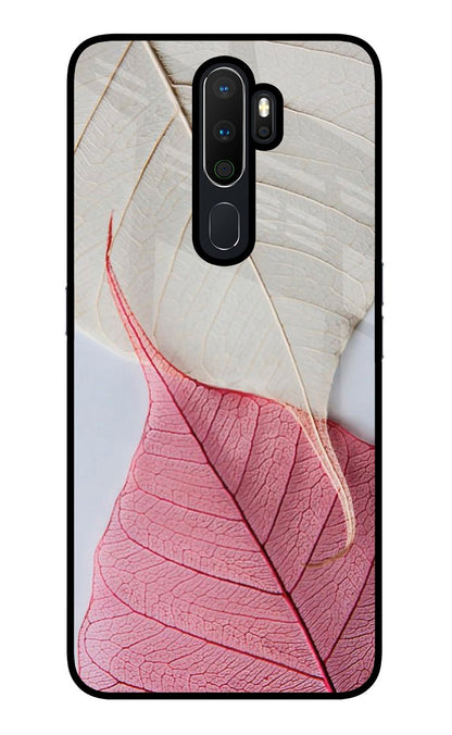 White Pink Leaf Case for Oppo A5 2020/A9 2020