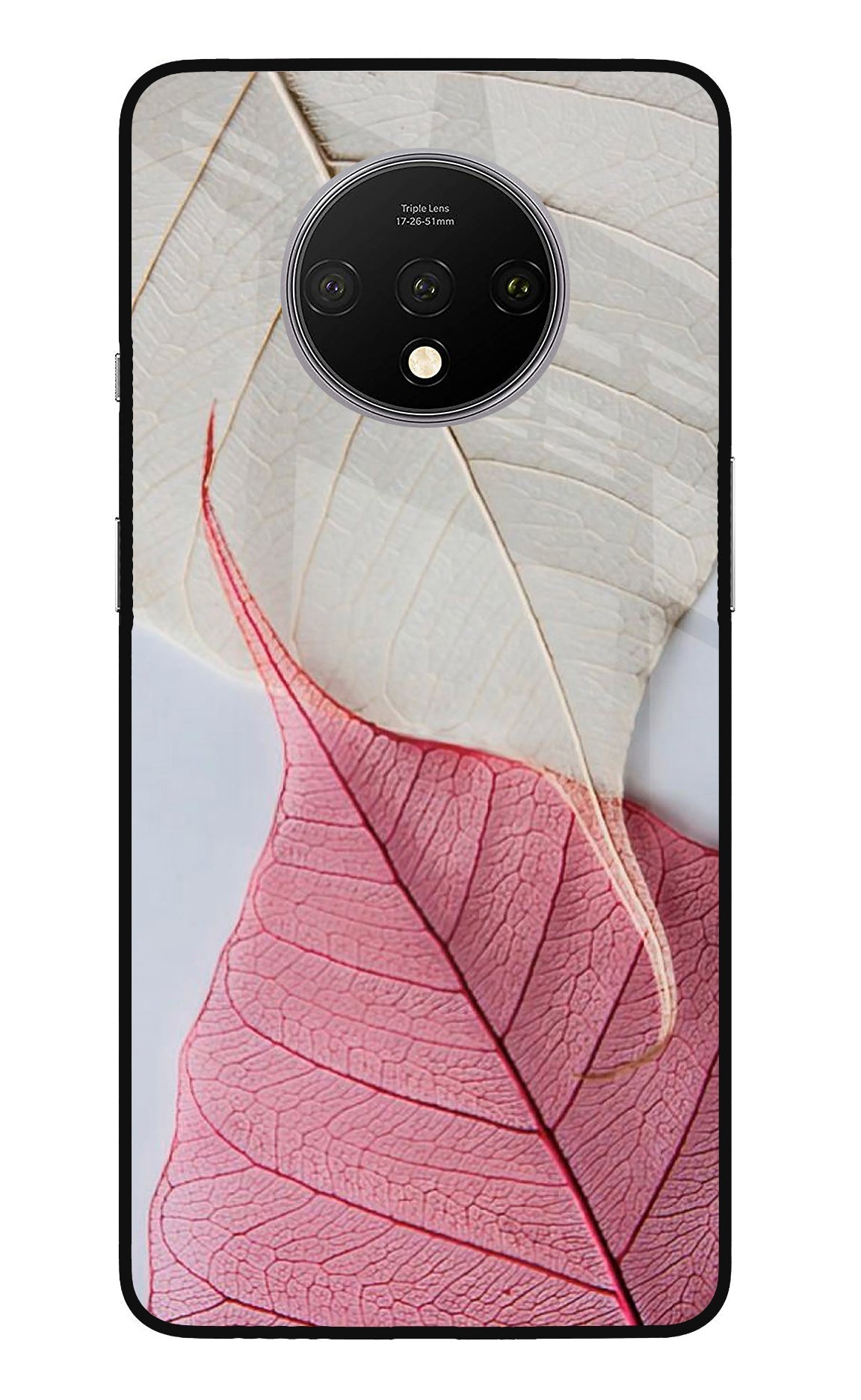 White Pink Leaf Case for Oneplus 7T