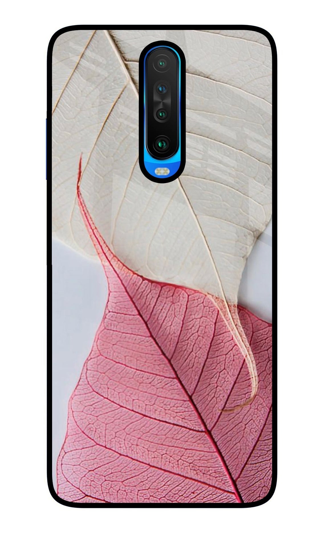 White Pink Leaf Case for Poco X2