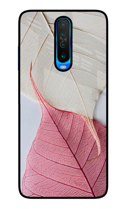 White Pink Leaf Case for Poco X2