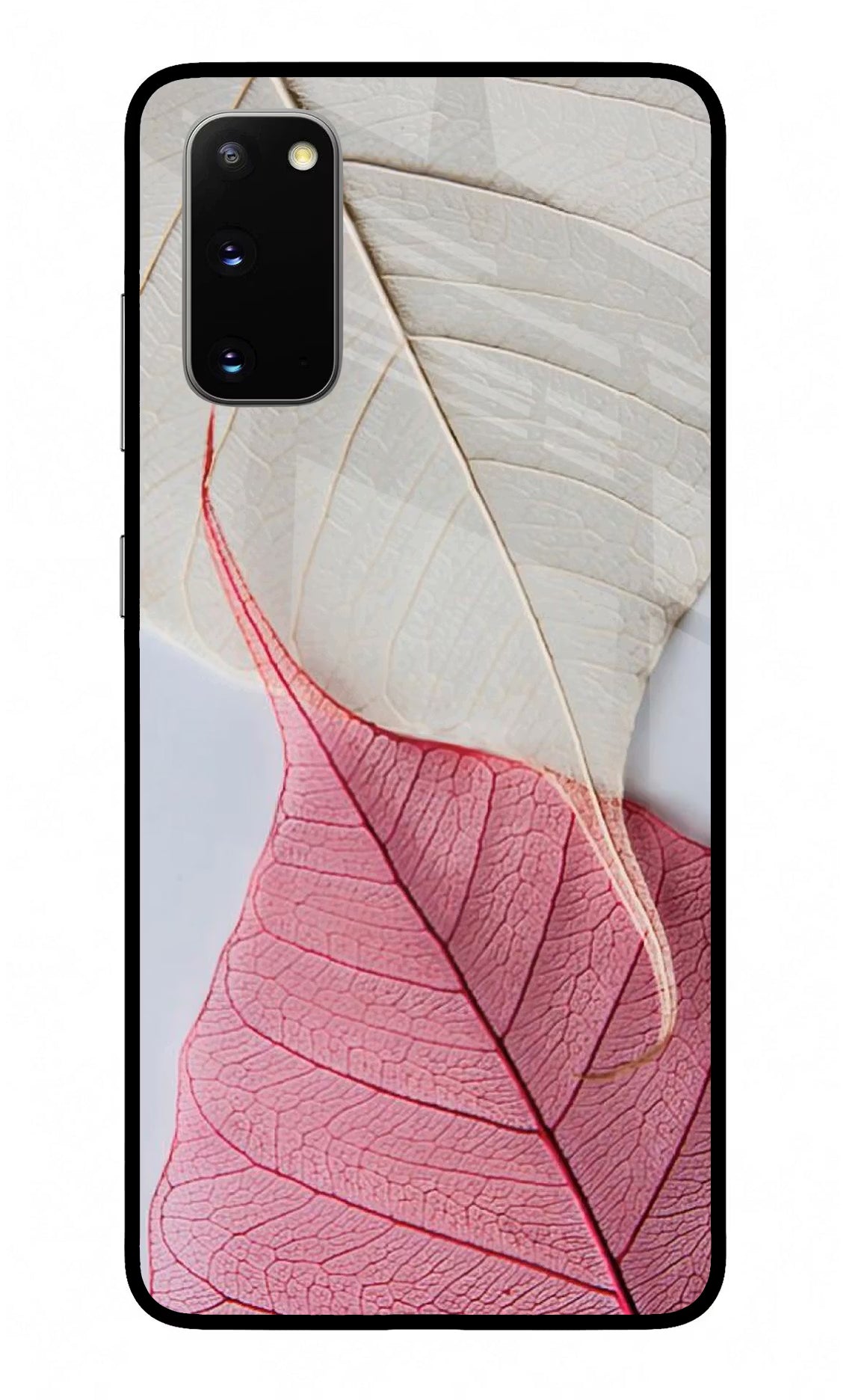 White Pink Leaf Case for Samsung S20 by Casekaro