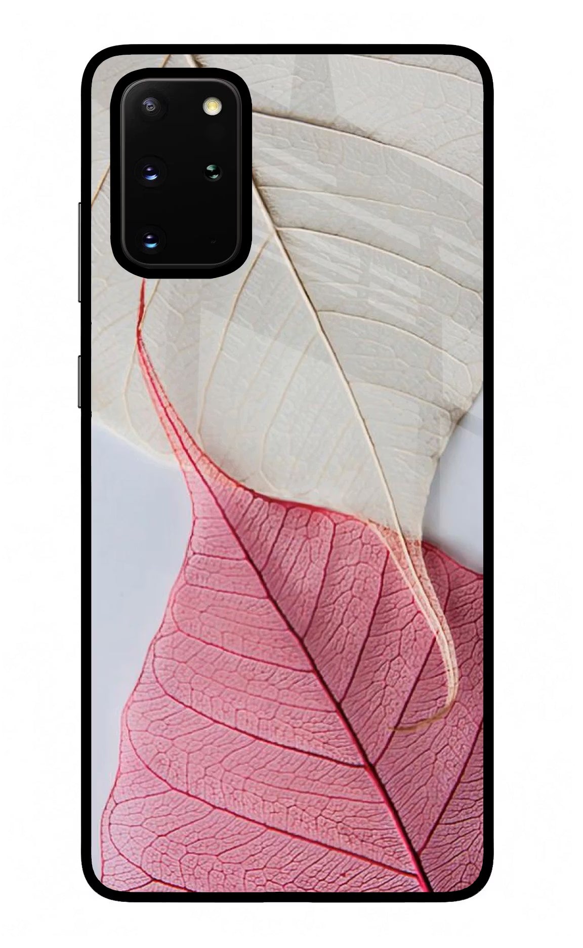 White Pink Leaf Case for Samsung S20 Plus by Casekaro