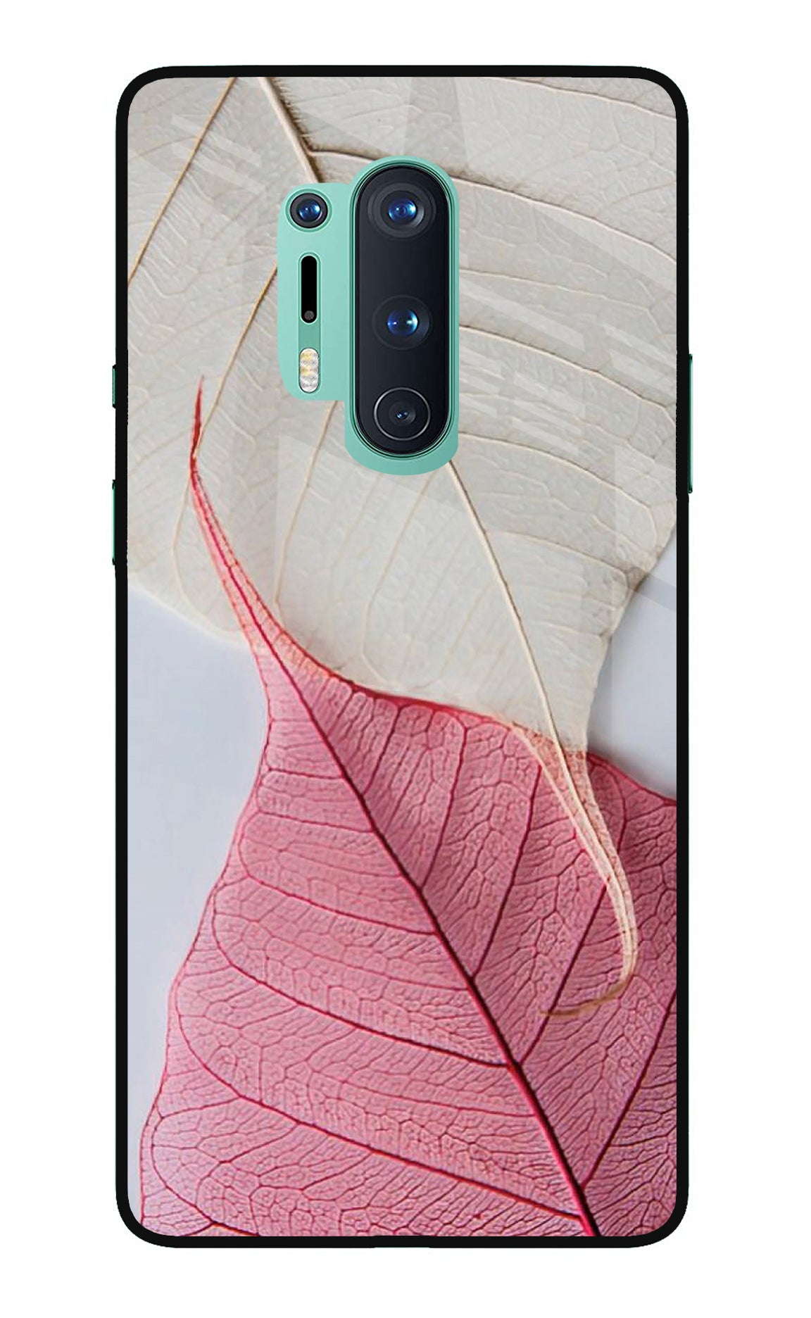 White Pink Leaf Case for Oneplus 8 Pro