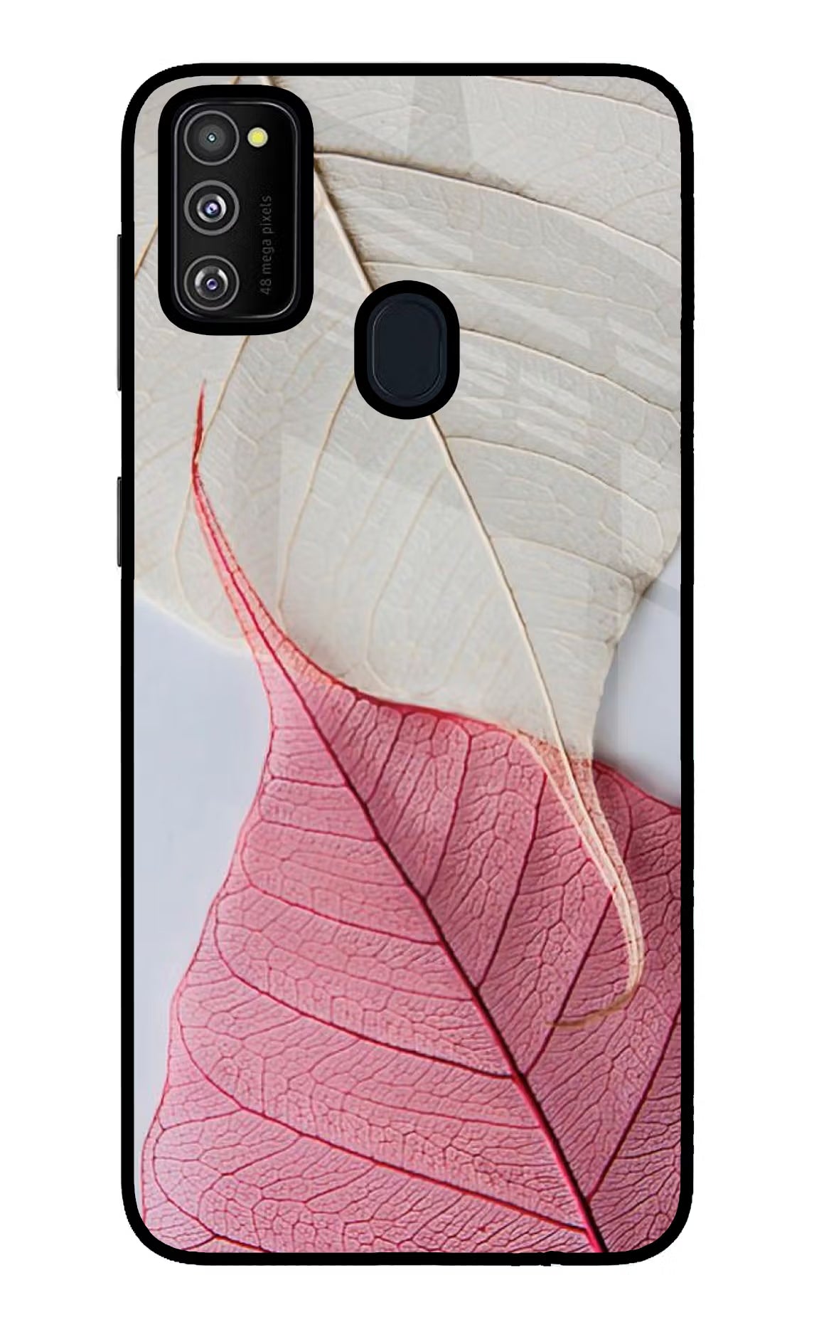 White Pink Leaf Case for Samsung M21 2020 by Casekaro