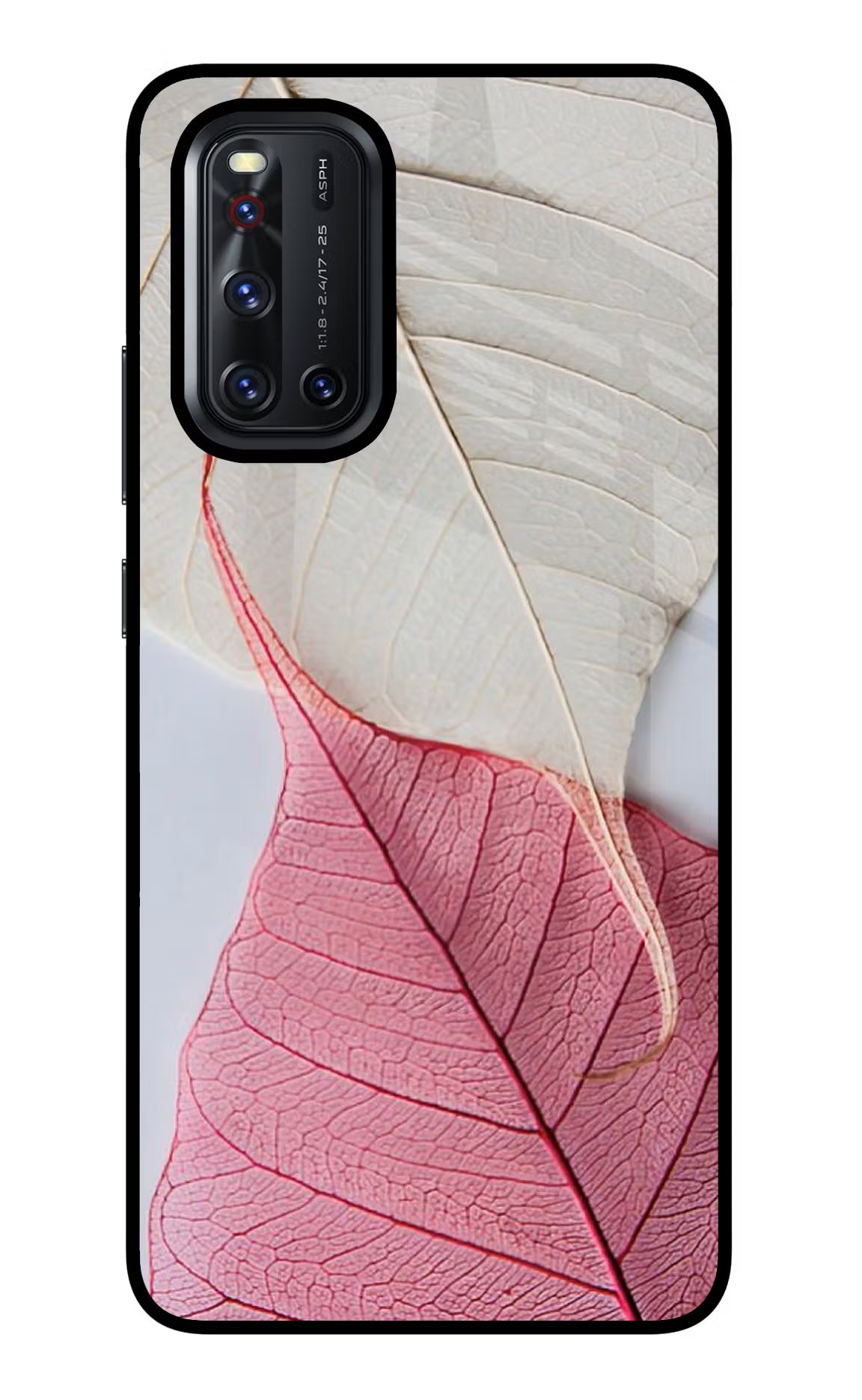 White Pink Leaf Case for Vivo V19 by Casekaro