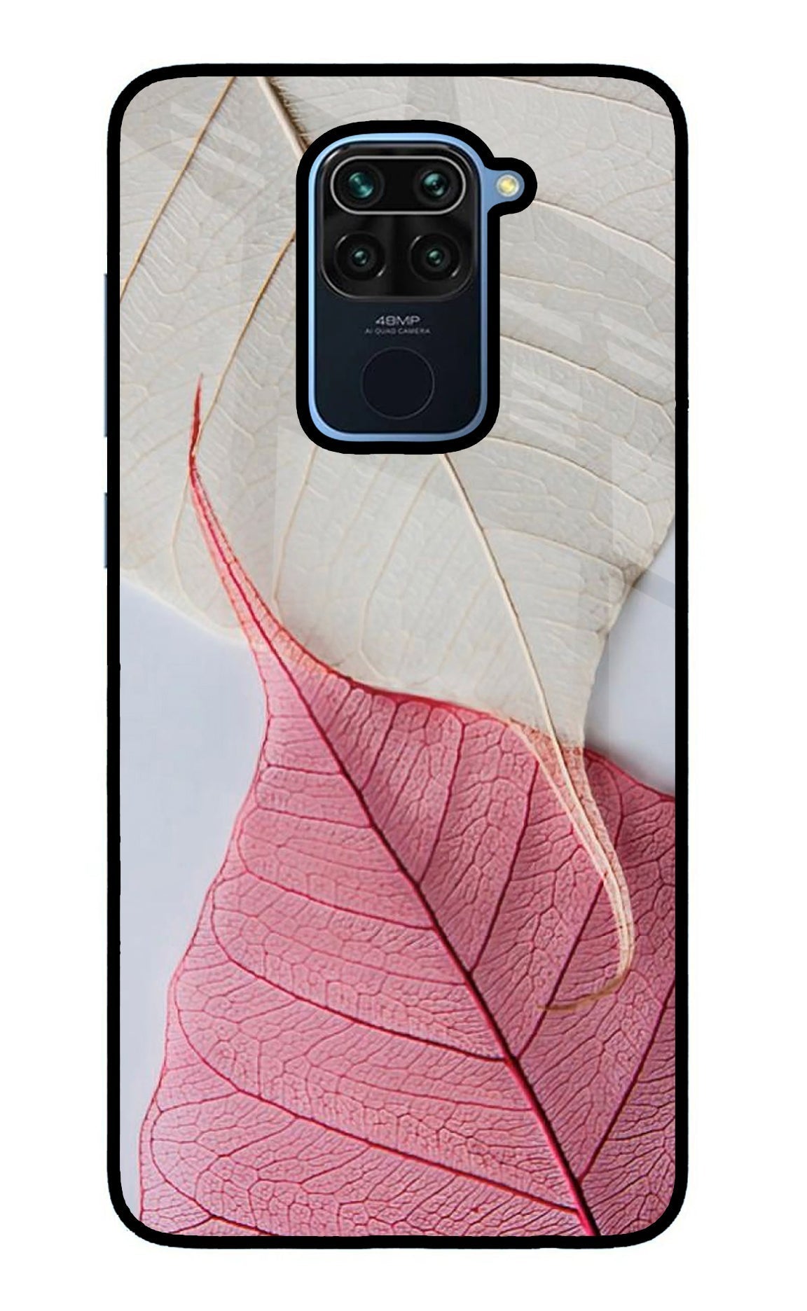 White Pink Leaf Case for Redmi Note 9