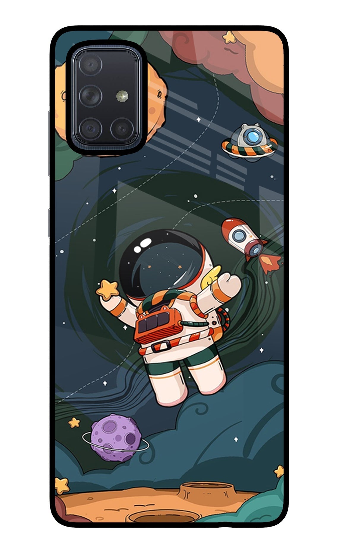 Cartoon Astronaut Case for Samsung A71