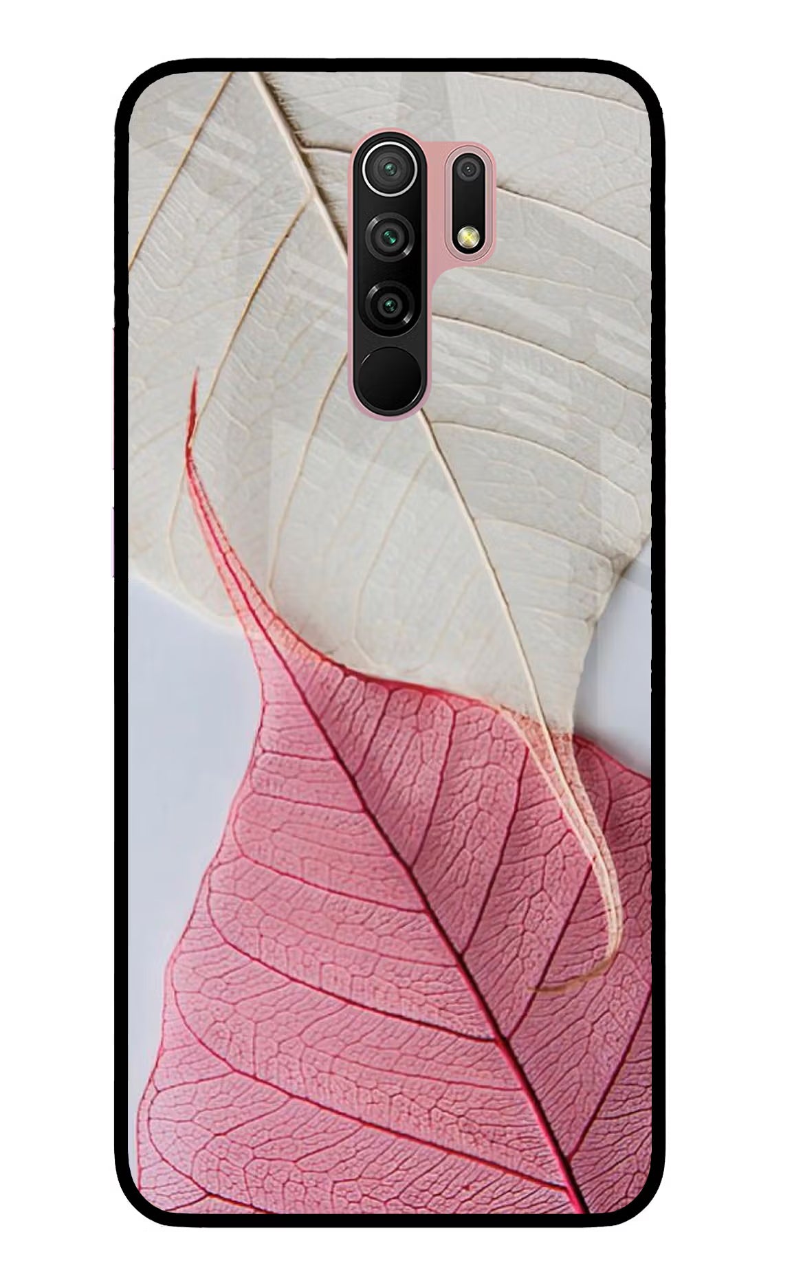 White Pink Leaf Case for Redmi 9 Prime/Poco M2/M2 reloaded by Casekaro