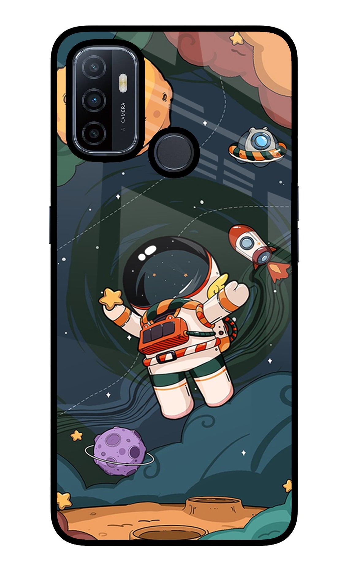 Cartoon Astronaut Case for Oppo A53 2020