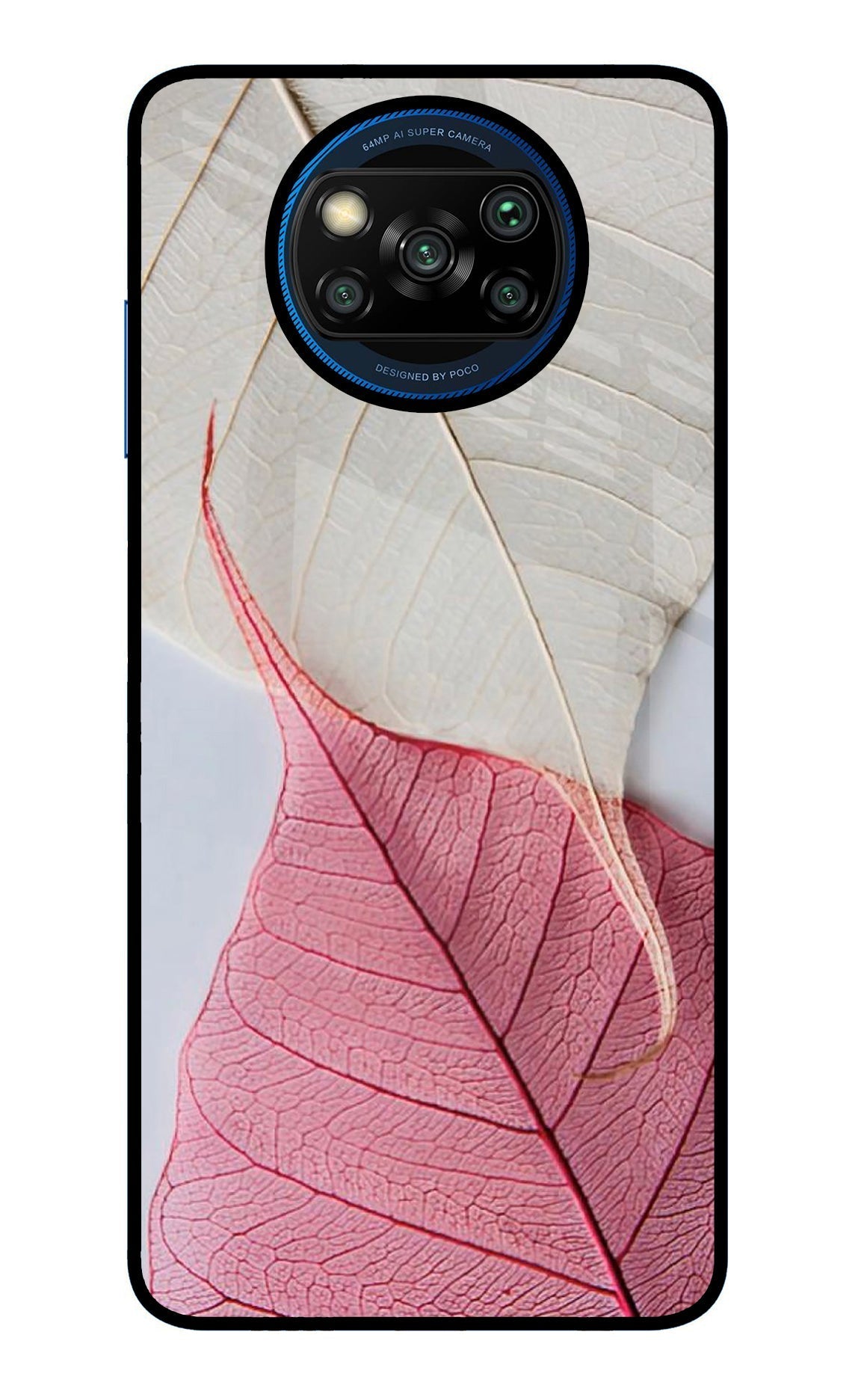 White Pink Leaf Case for Poco X3/X3 Pro