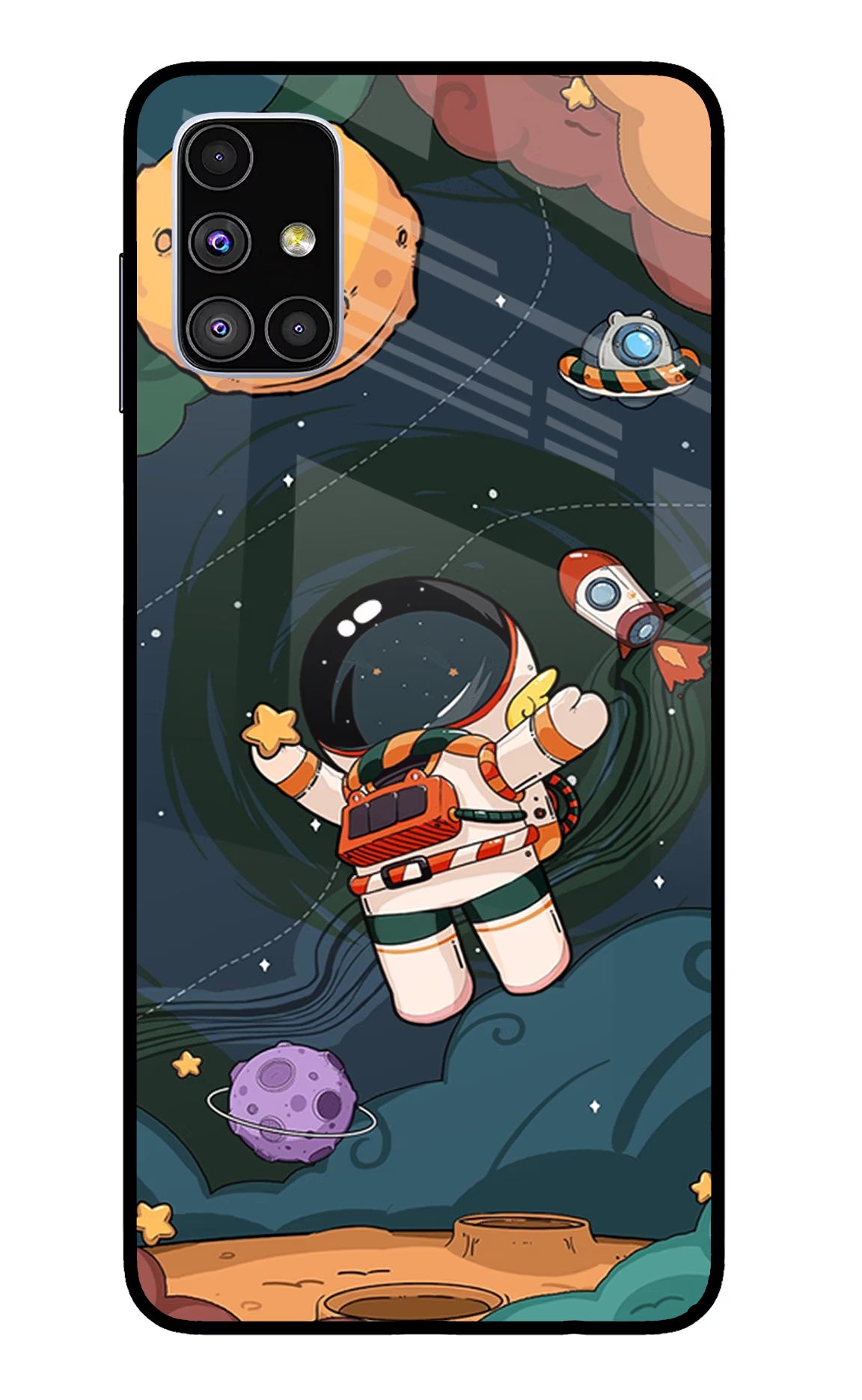 Cartoon Astronaut Case for Samsung M51 by Casekaro