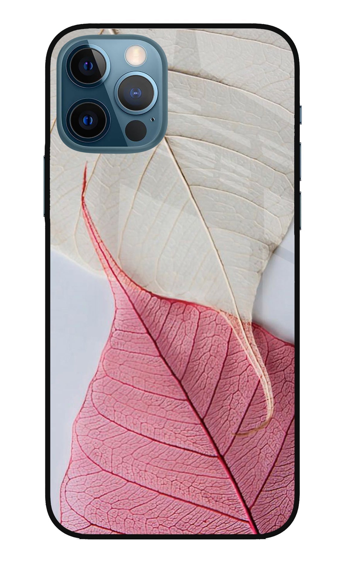 White Pink Leaf Case for iPhone 12 Pro