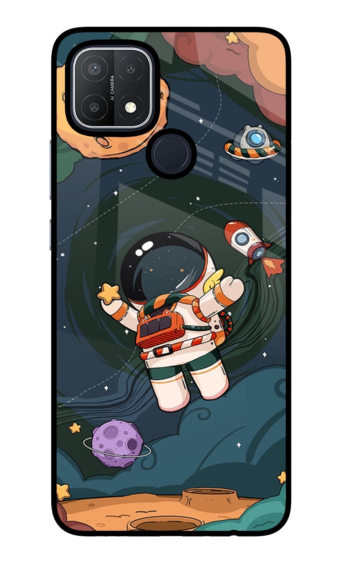 Cartoon Astronaut Case for Oppo A15/A15s