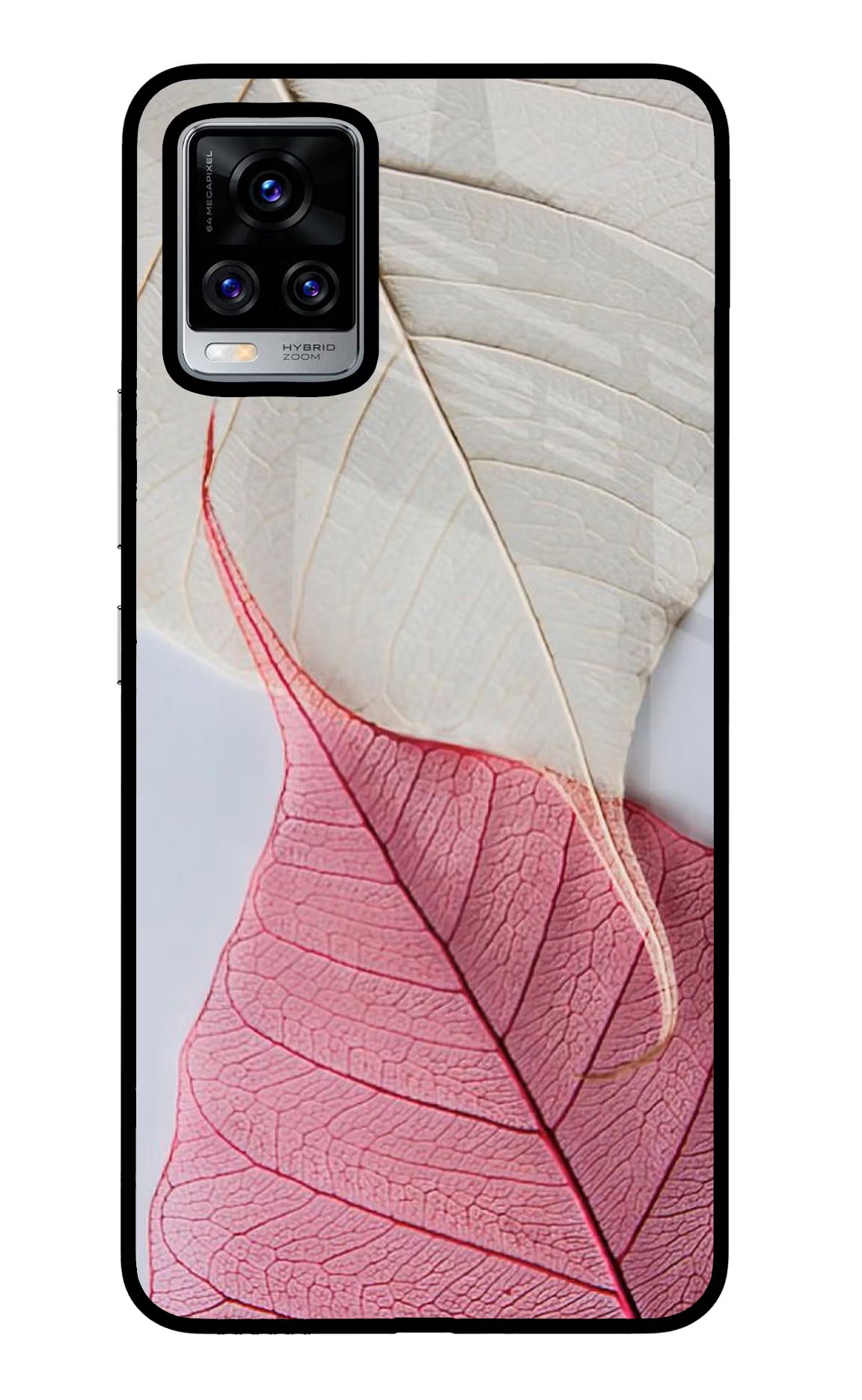 White Pink Leaf Case for Vivo V20 Pro by Casekaro