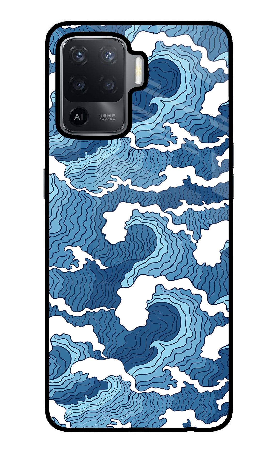 Blue Waves Case for Oppo F19 Pro