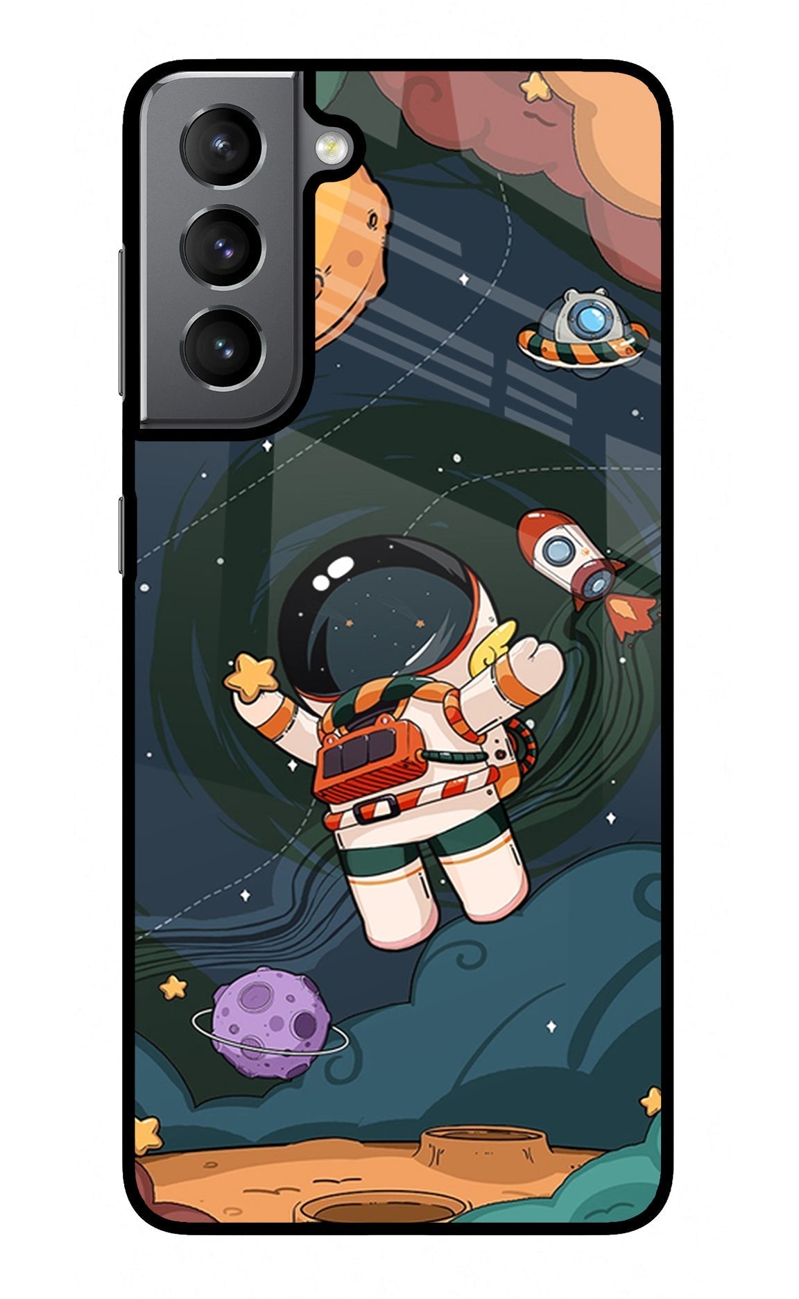 Cartoon Astronaut Case for Samsung S21 Plus