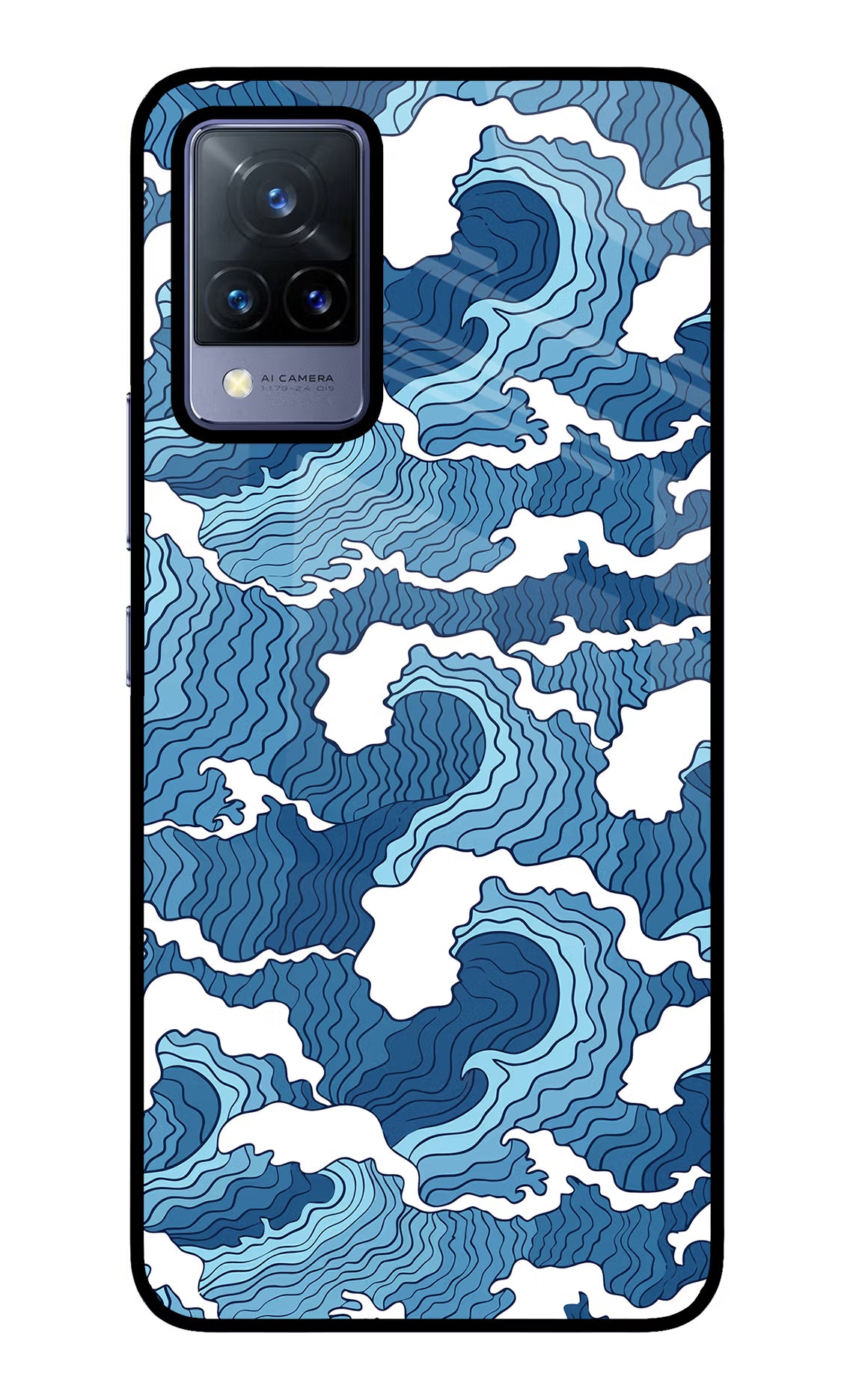 Blue Waves Case for Vivo V21 by Casekaro
