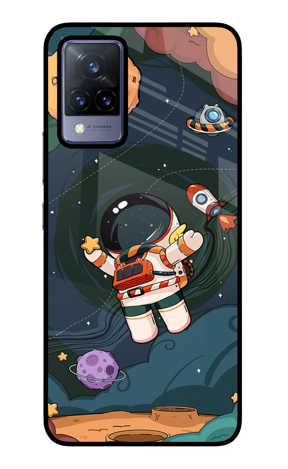 Cartoon Astronaut Case for Vivo V21 by Casekaro
