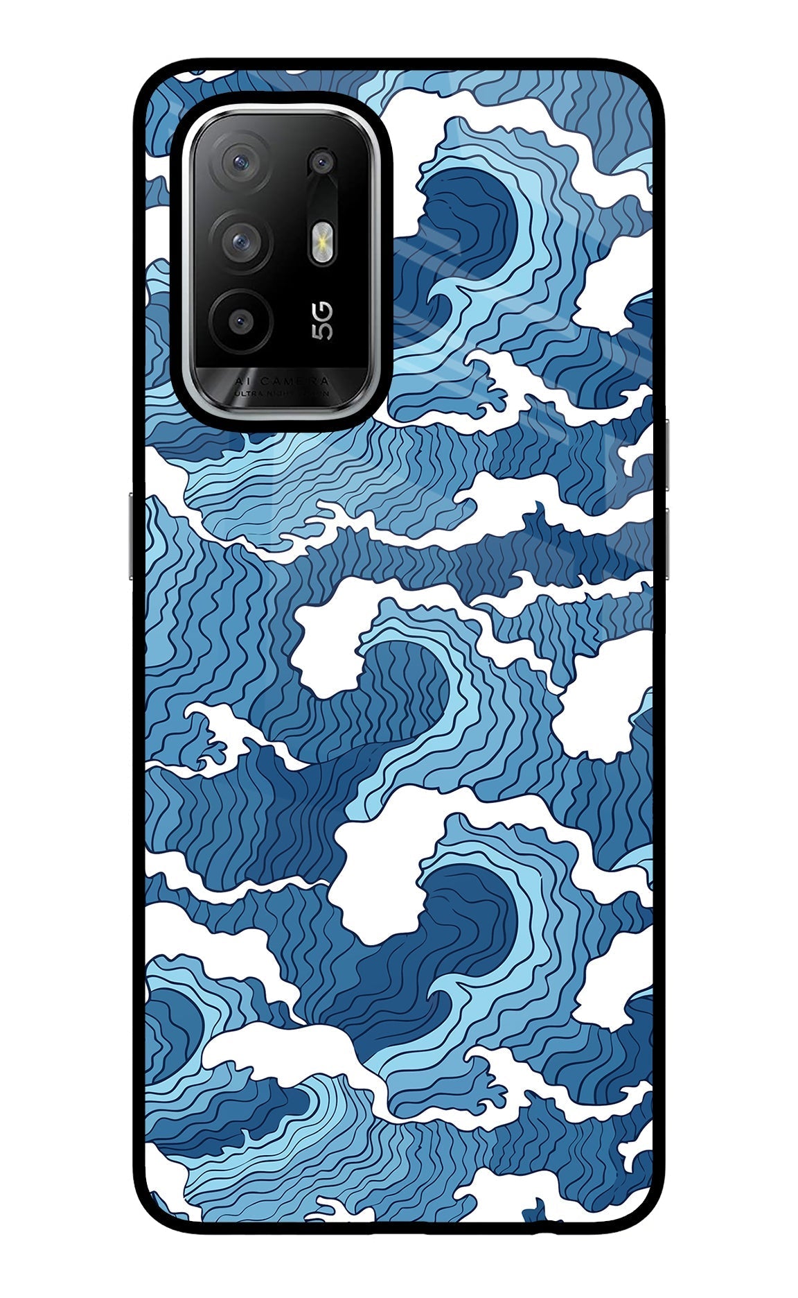 Blue Waves Case for Oppo F19 Pro+