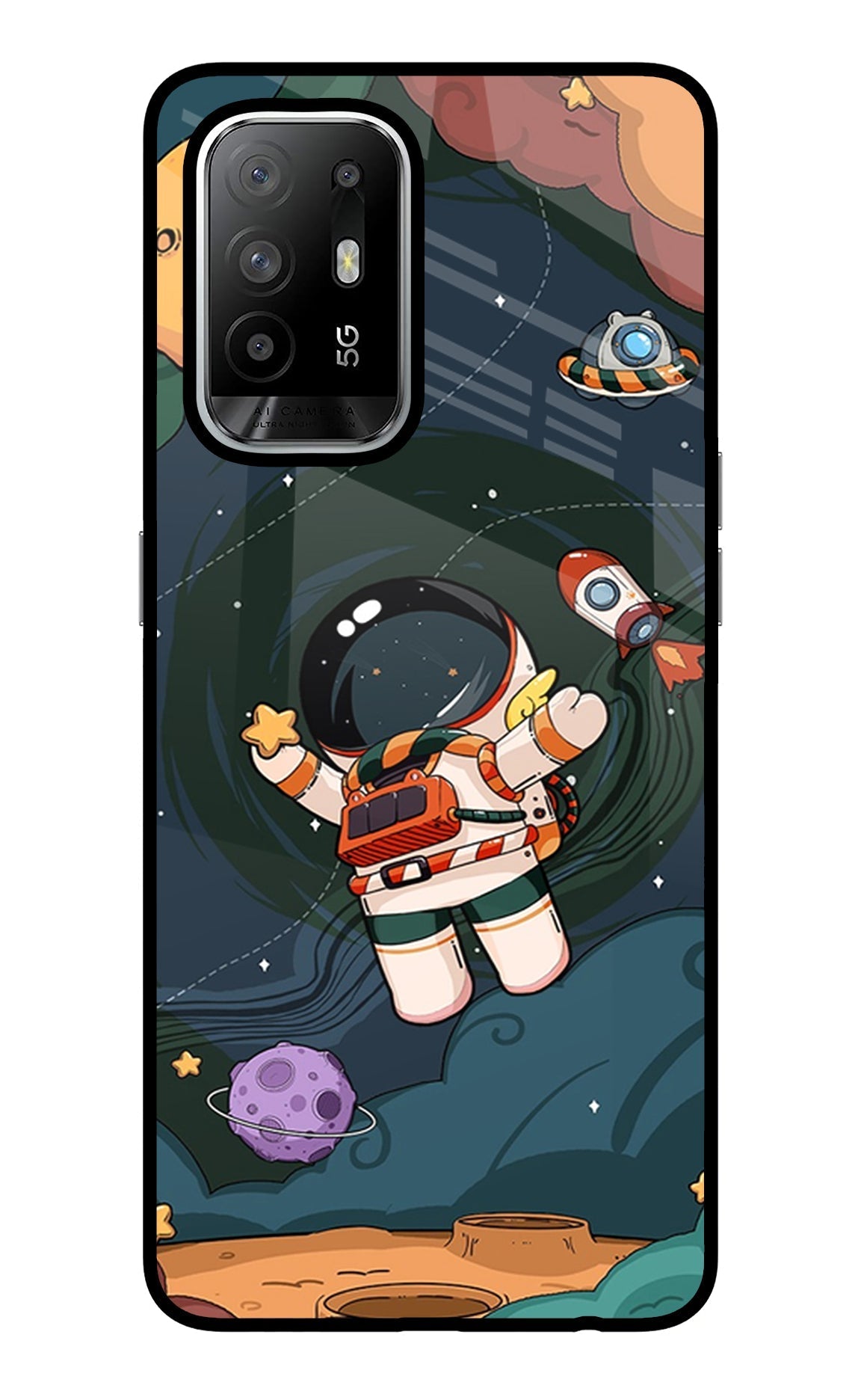 Cartoon Astronaut Case for Oppo F19 Pro+