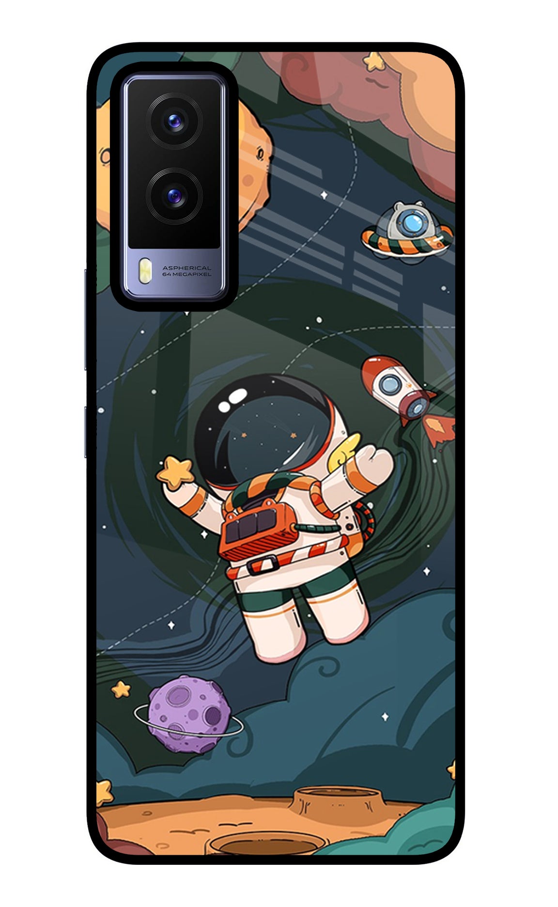 Cartoon Astronaut Case for Vivo V21E 5G