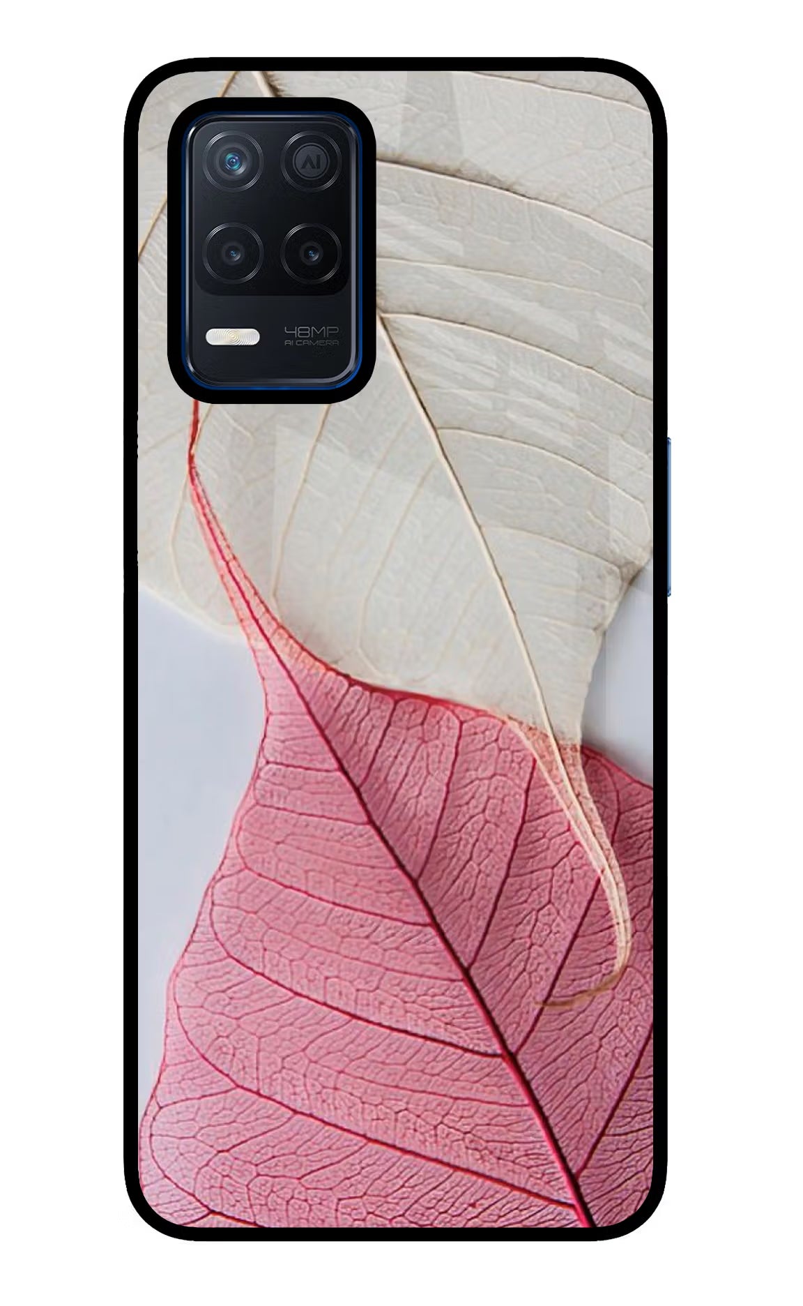 White Pink Leaf Case for Realme Narzo 30 5G by Casekaro