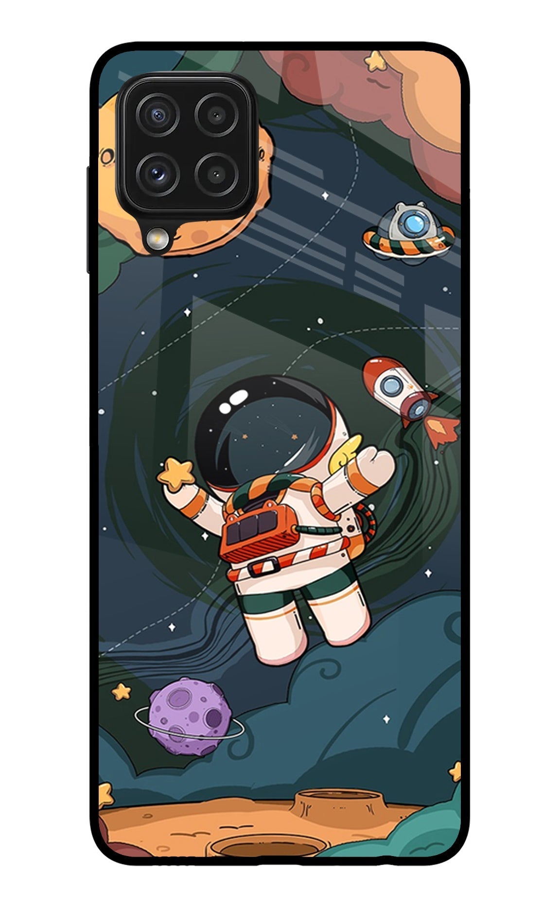 Cartoon Astronaut Case for Samsung A22 4G