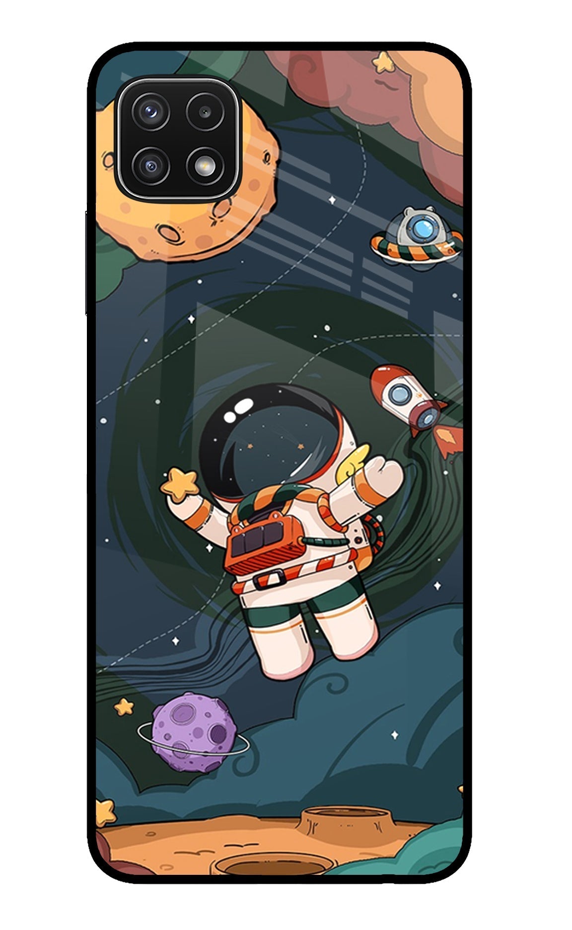 Cartoon Astronaut Case for Samsung A22 5G