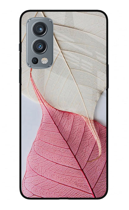 White Pink Leaf Case for OnePlus Nord 2 5G