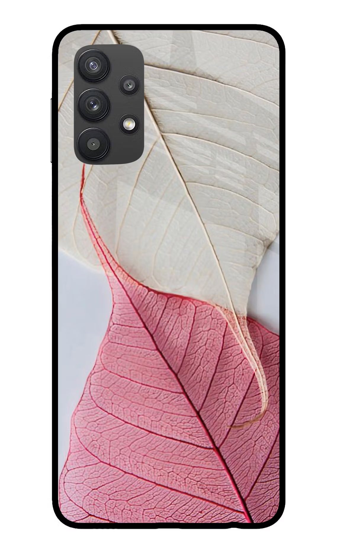 White Pink Leaf Case for Samsung M32 5G by Casekaro