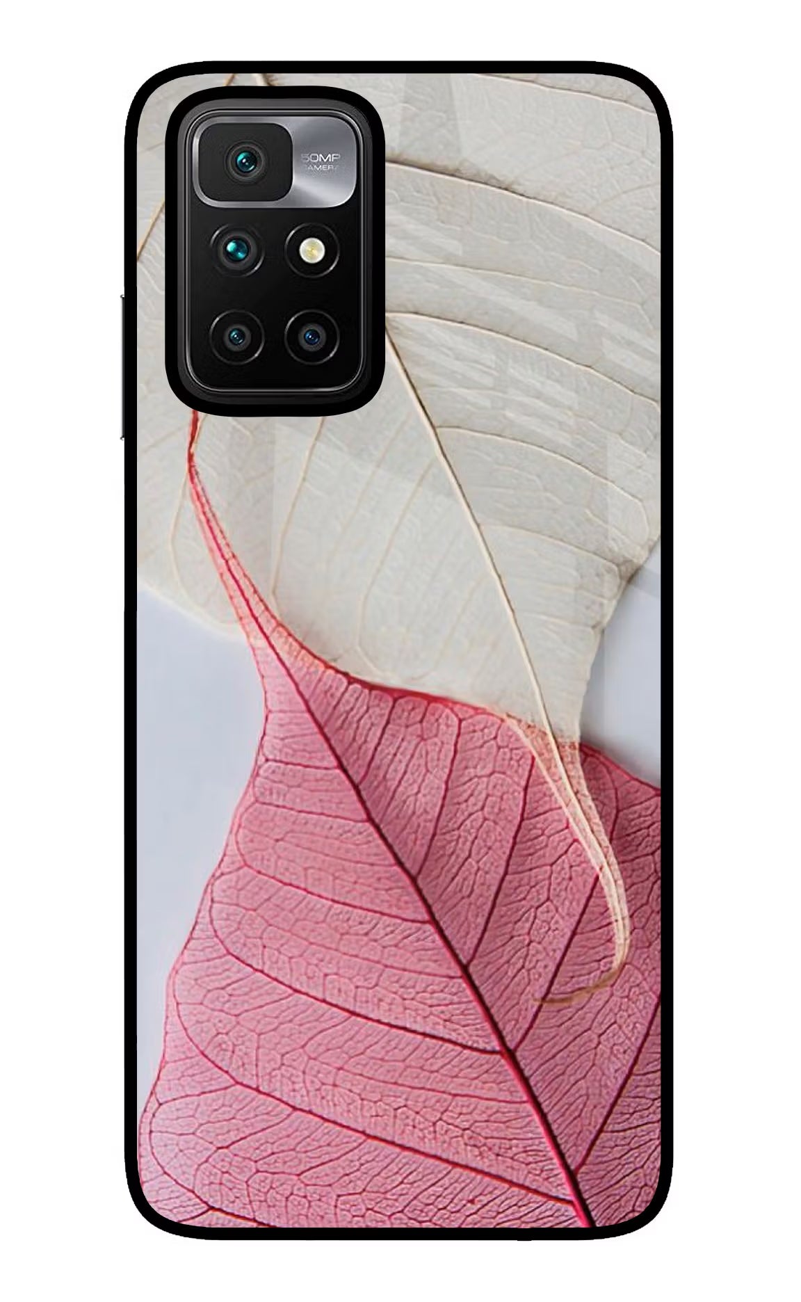 White Pink Leaf Case for Redmi 10 Prime by Casekaro