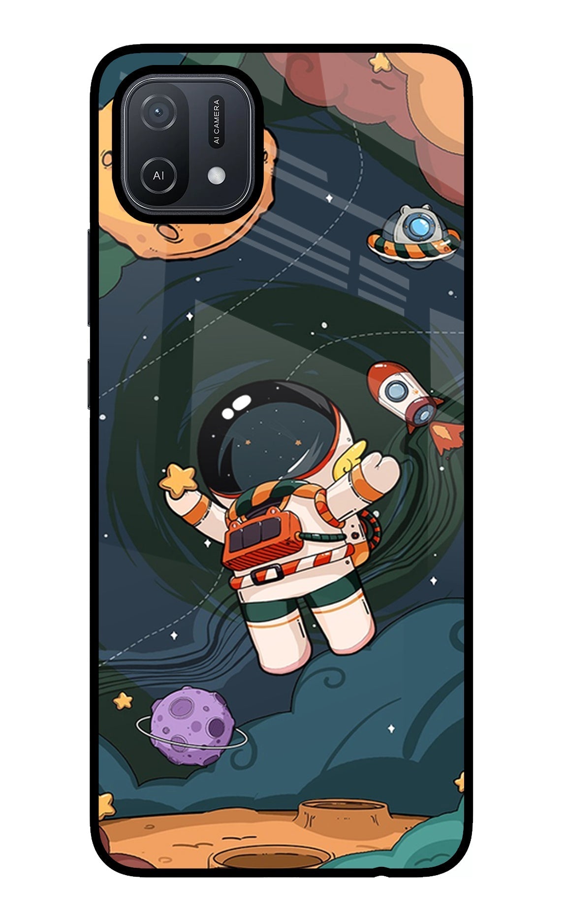 Cartoon Astronaut Case for Oppo A16