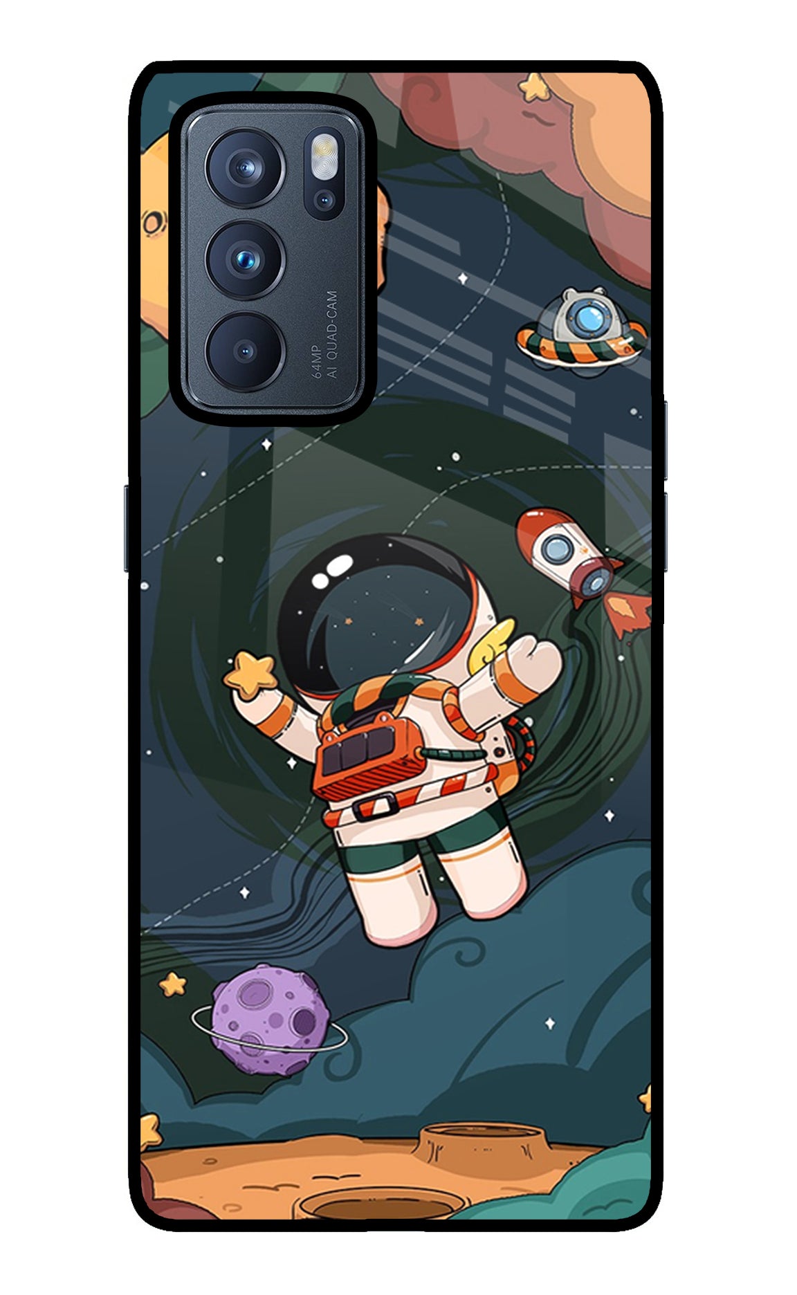 Cartoon Astronaut Case for Oppo Reno6 Pro 5G