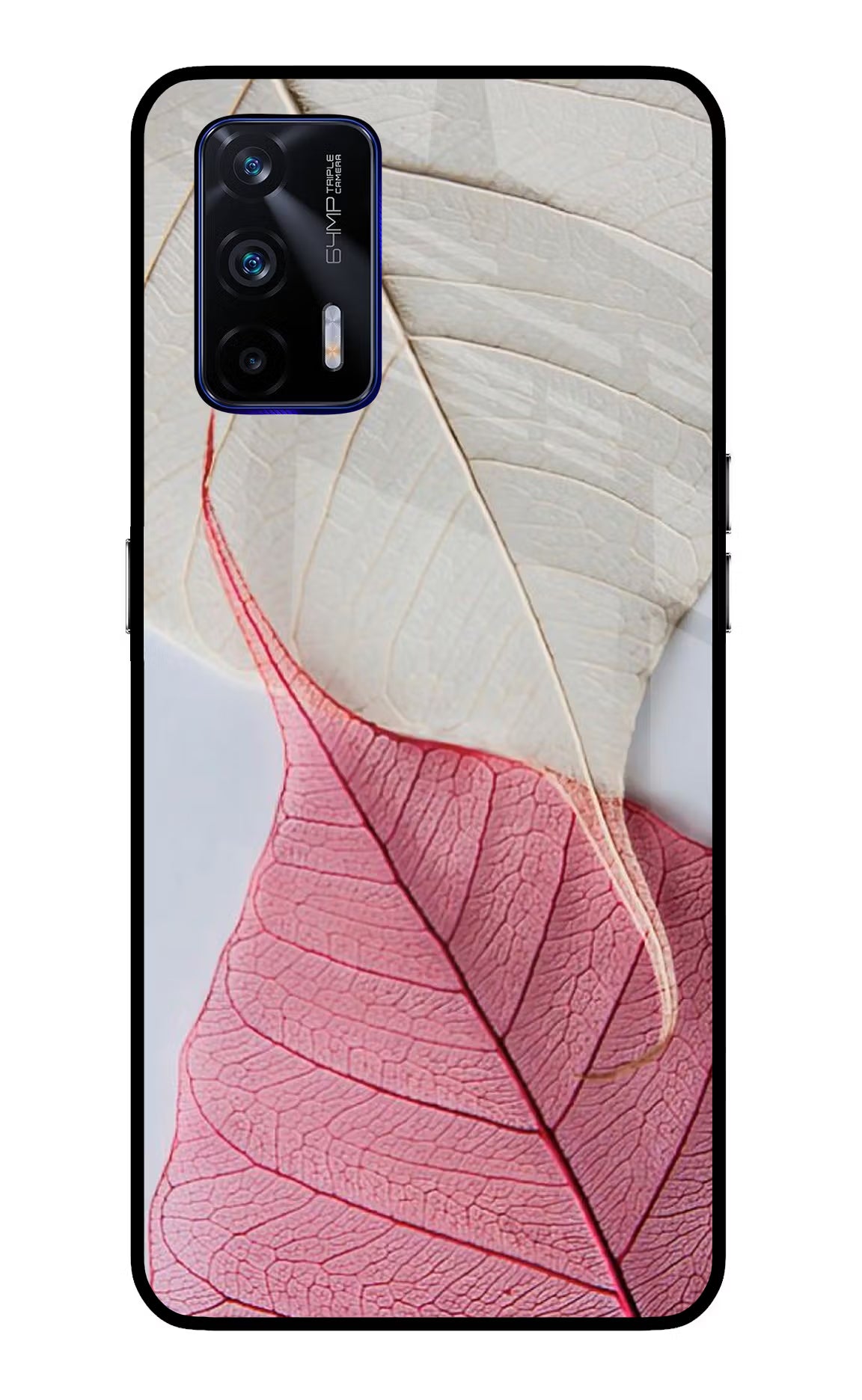 White Pink Leaf Case for Realme GT 5G by Casekaro