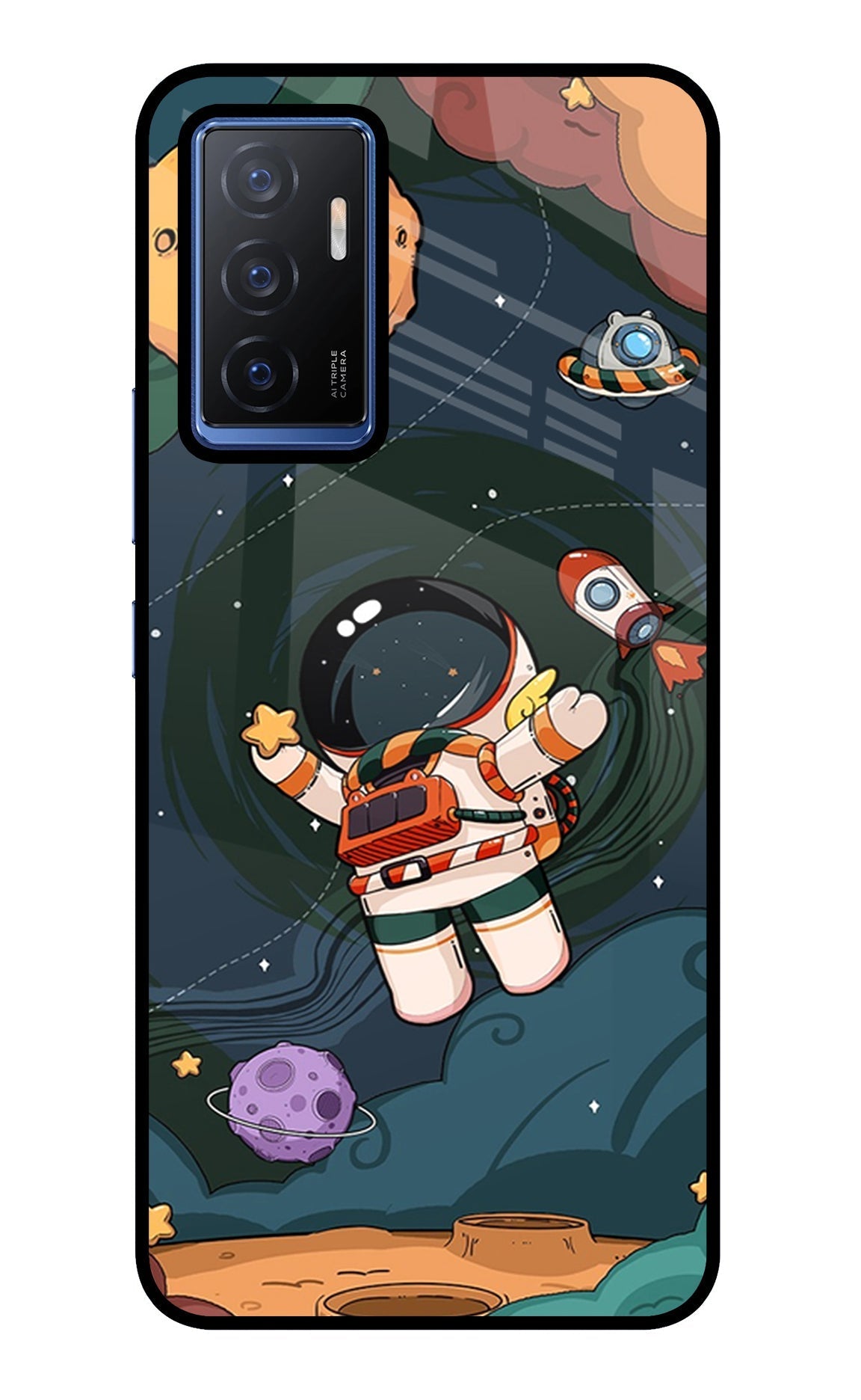 Cartoon Astronaut Case for Vivo V23E 5G