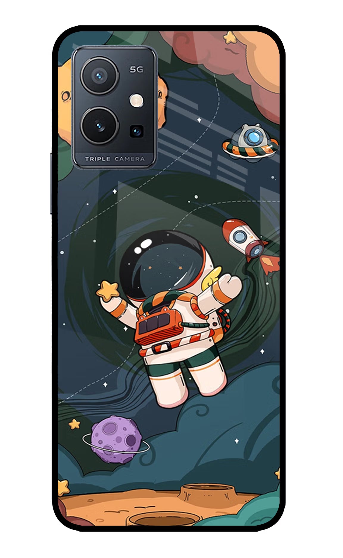Cartoon Astronaut Case for IQOO Z6 5G (not 44W) by Casekaro