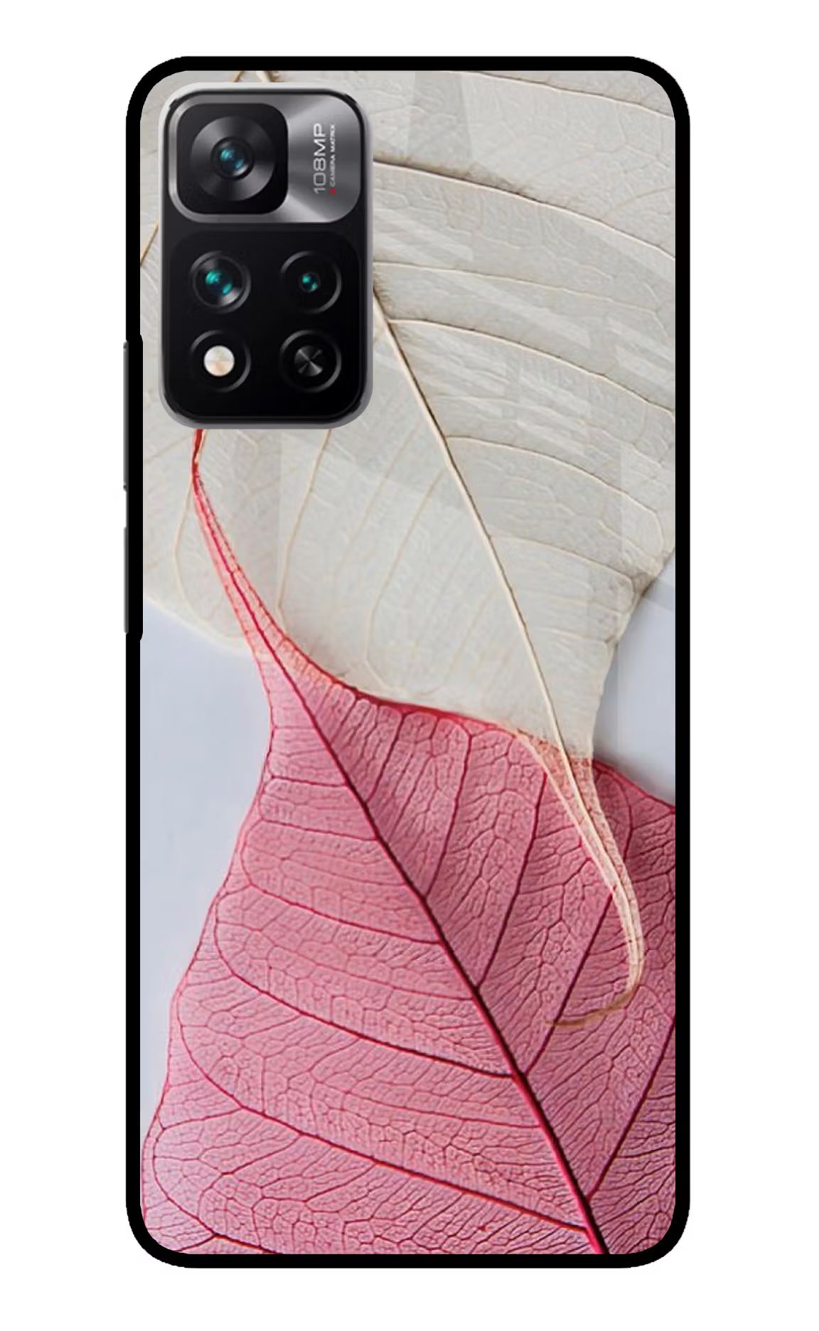 White Pink Leaf Case for Mi 11i 5G/11i 5G Hypercharge by Casekaro
