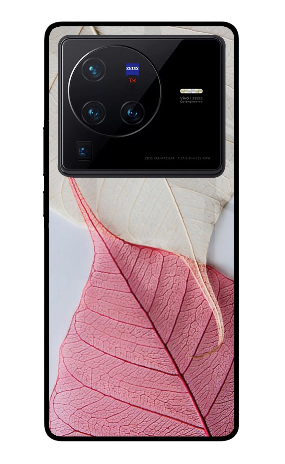 White Pink Leaf Case for Vivo X80 Pro