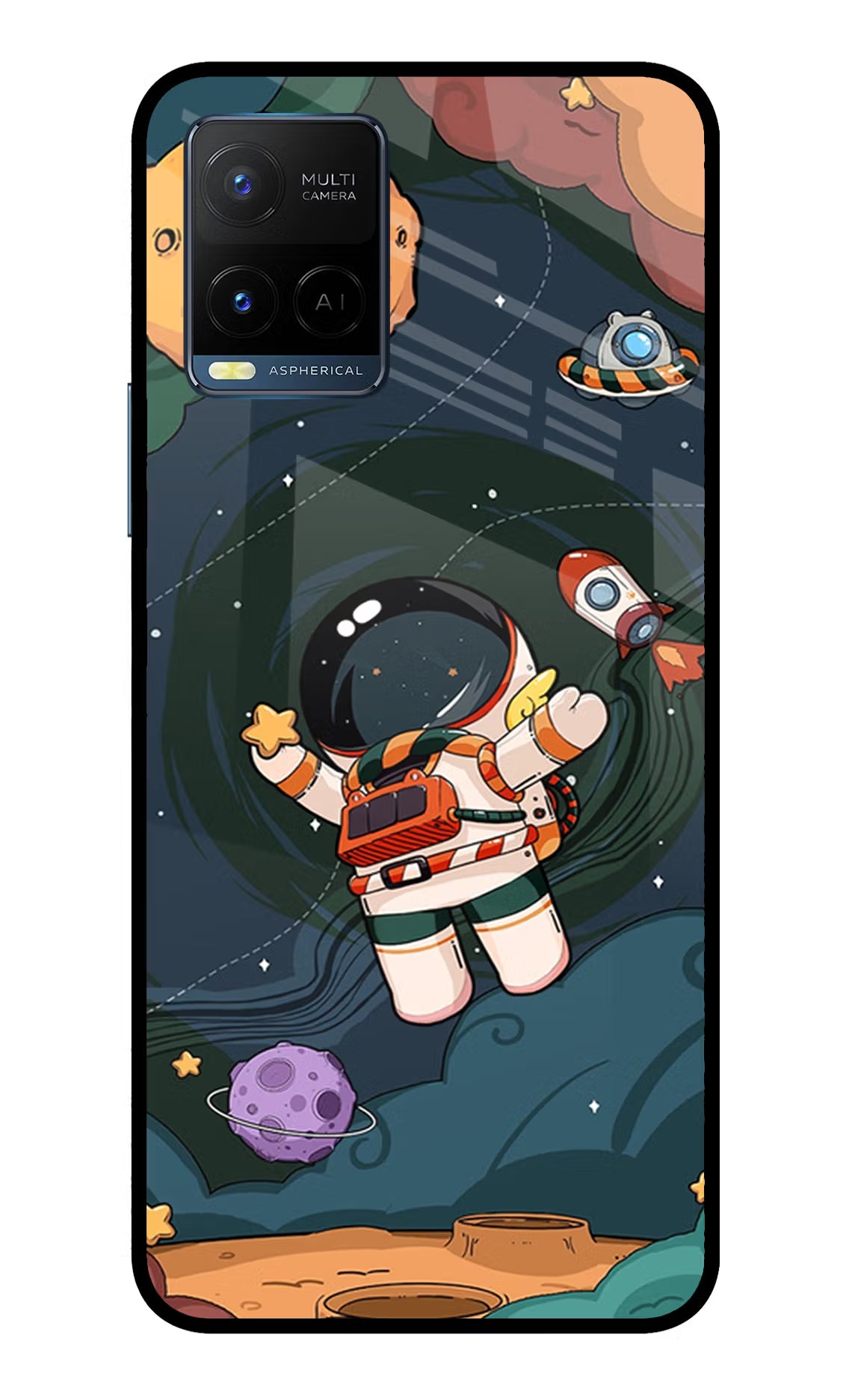 Cartoon Astronaut Case for Vivo Y33T by Casekaro