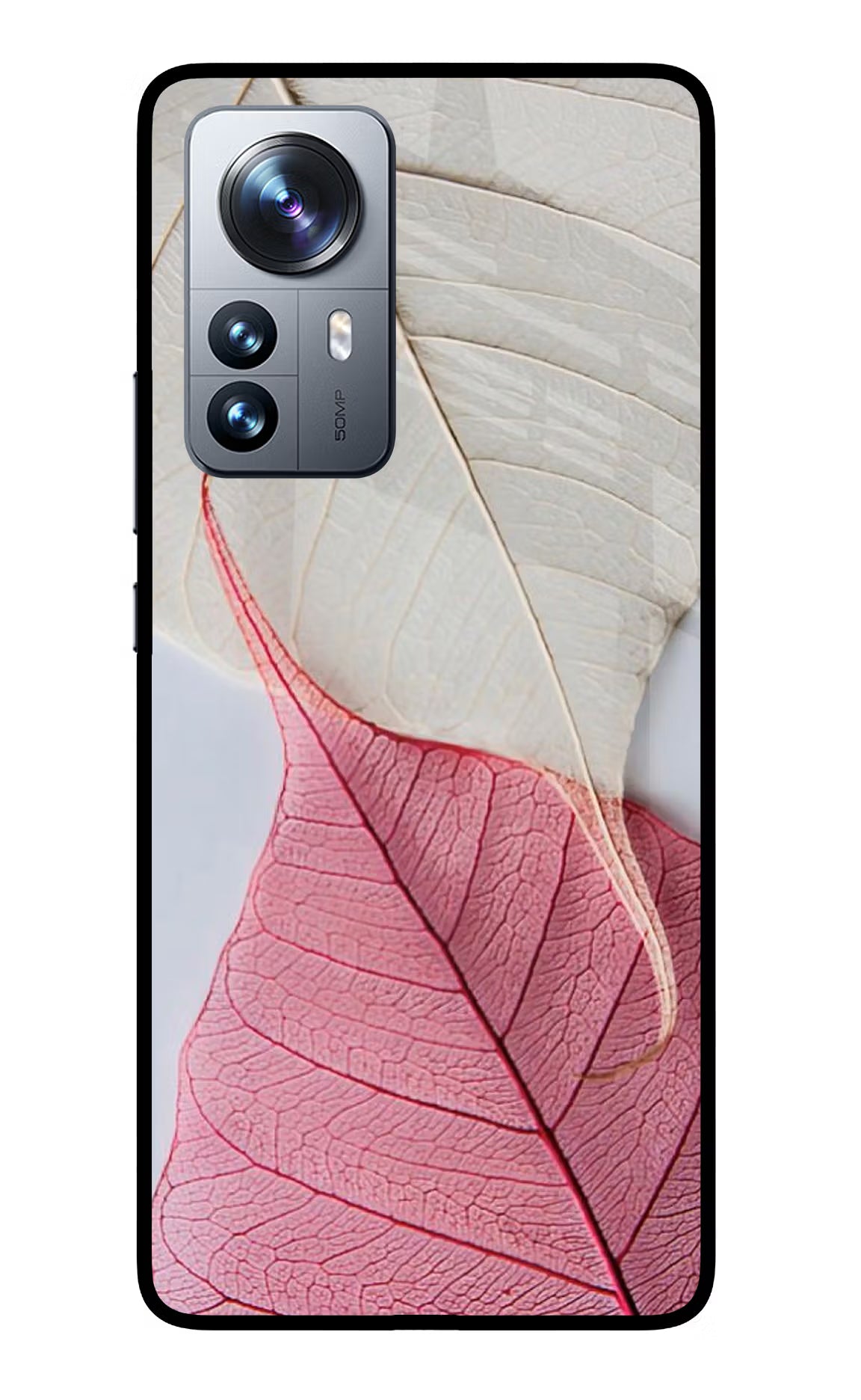 White Pink Leaf Case for Mi 12 Pro 5G by Casekaro