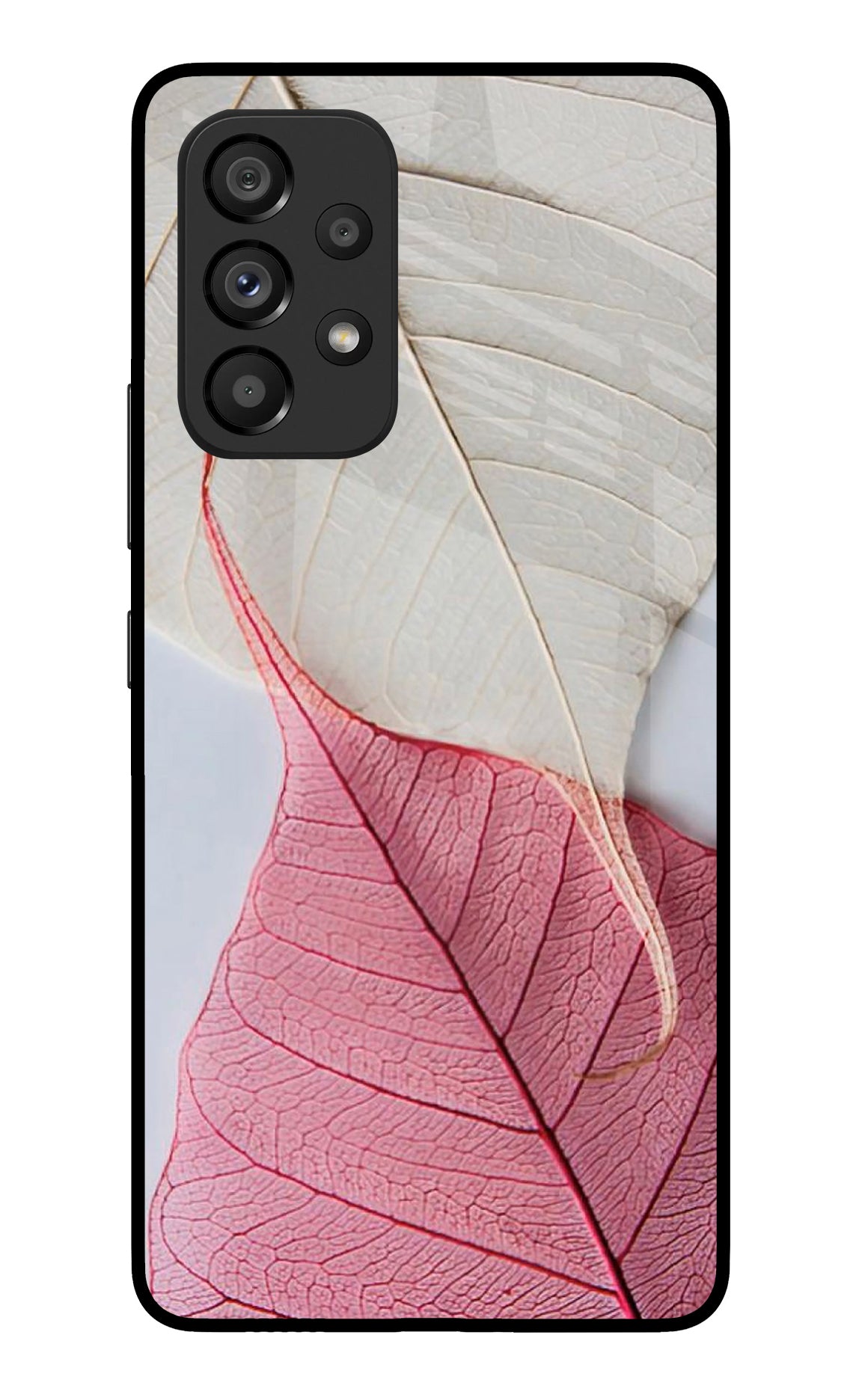 White Pink Leaf Case for Samsung A53 5G