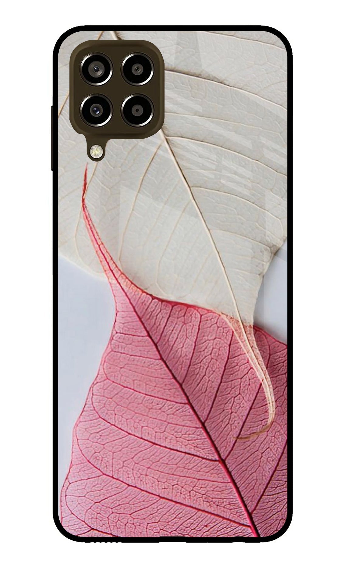 White Pink Leaf Case for Samsung M33 5G