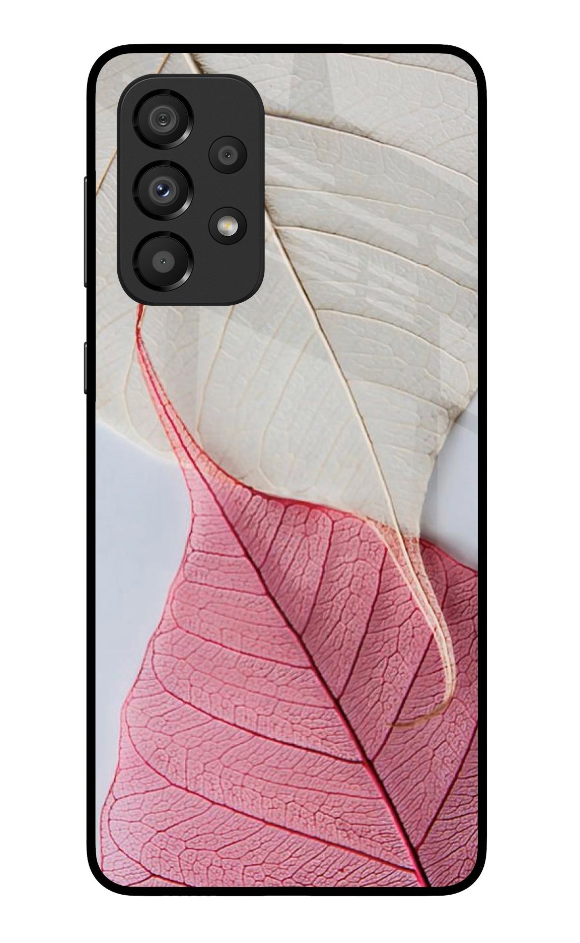 White Pink Leaf Case for Samsung A33 5G