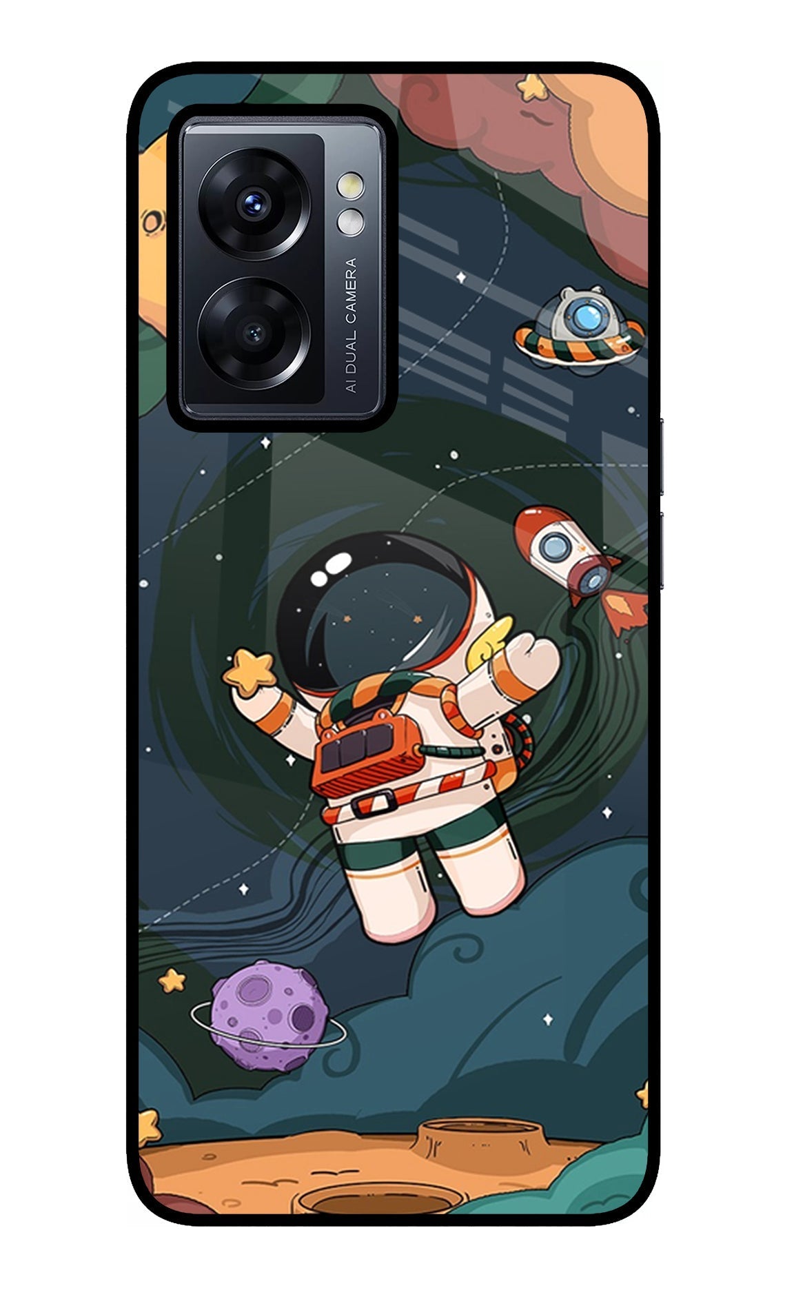 Cartoon Astronaut Case for Oppo K10 5G