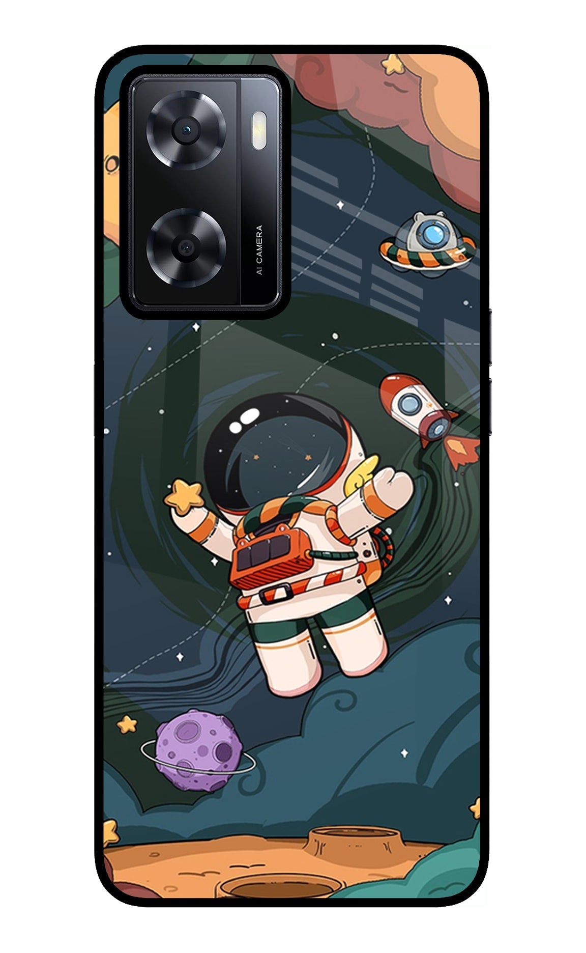 Cartoon Astronaut Case for Oppo A57 2022