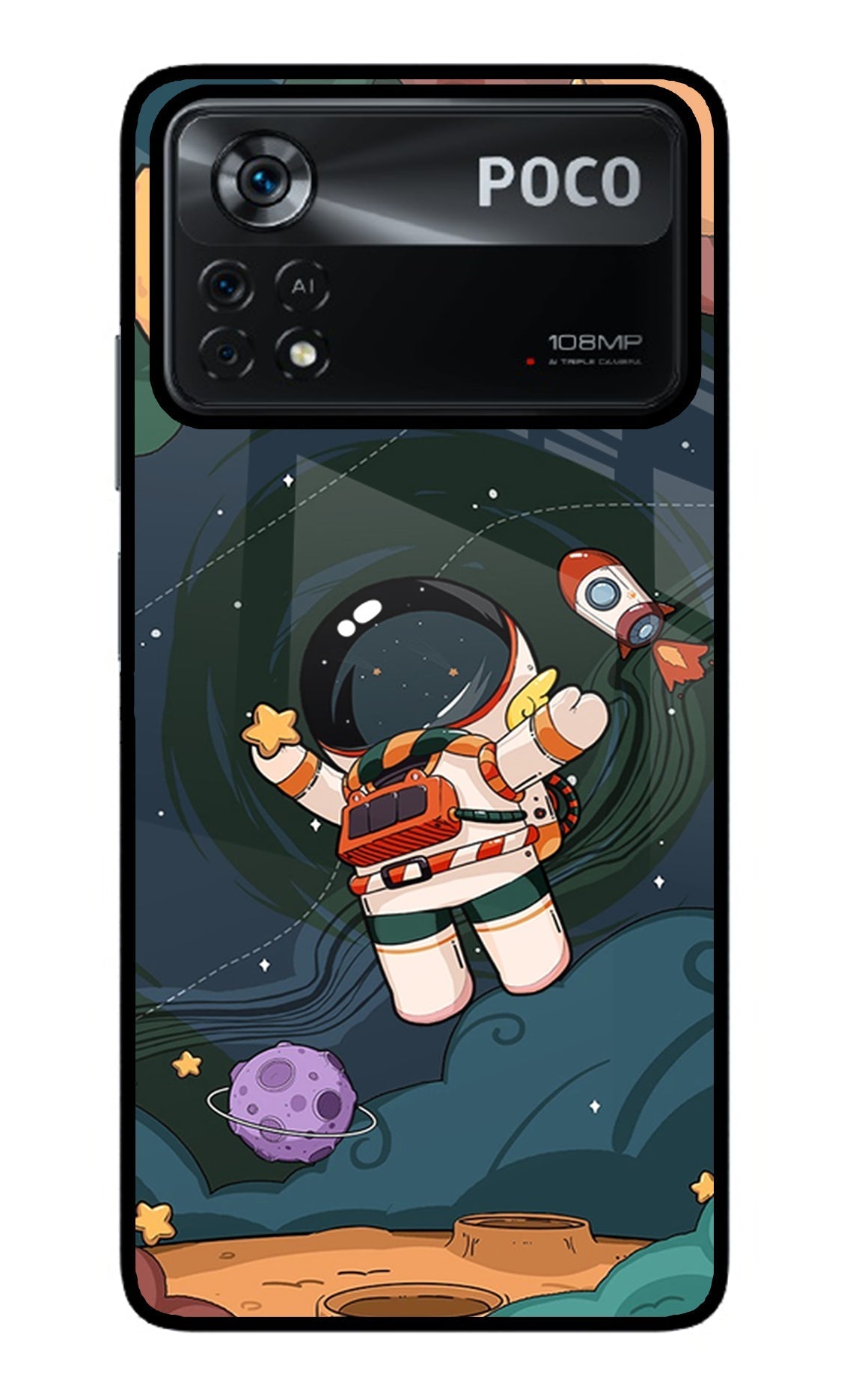 Cartoon Astronaut Case for Poco X4 Pro