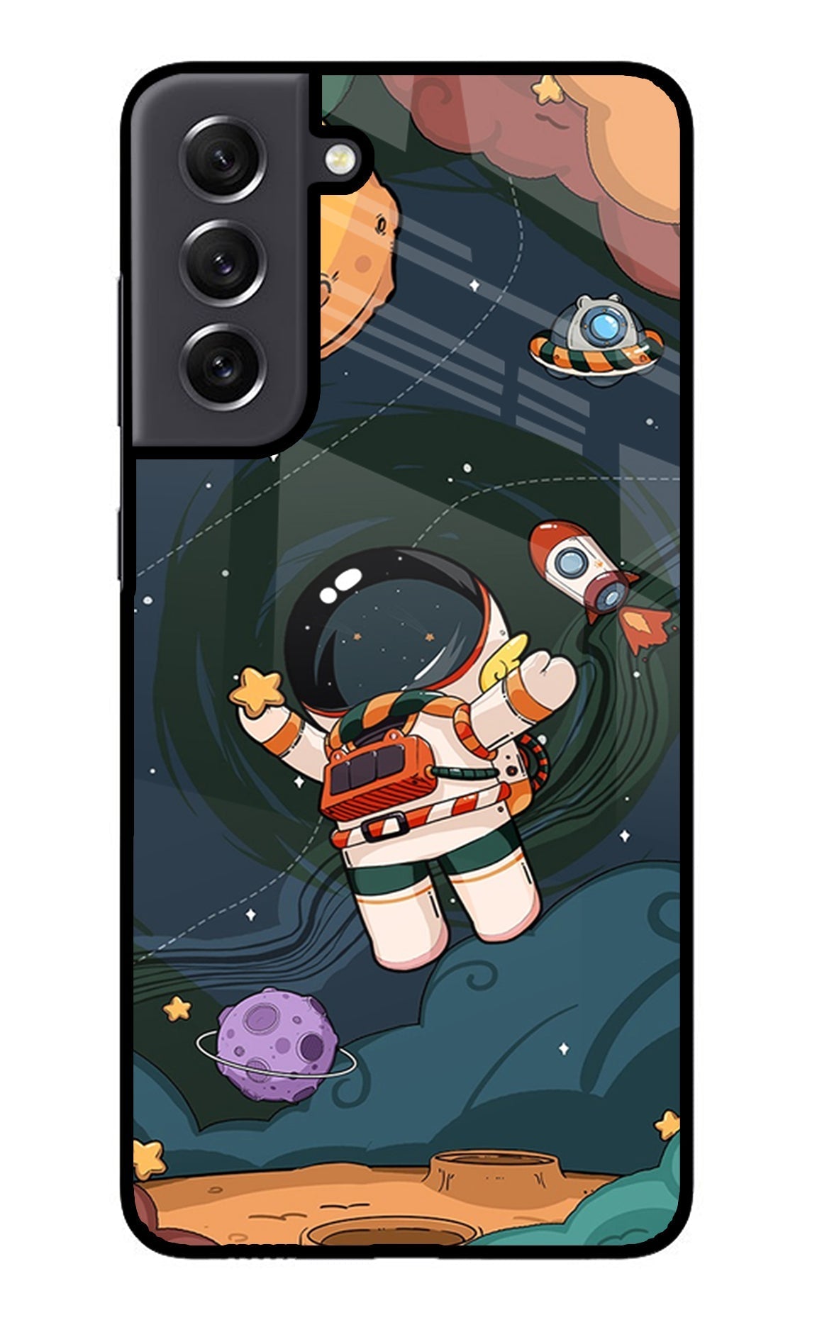 Cartoon Astronaut Case for Samsung S21 FE 5G